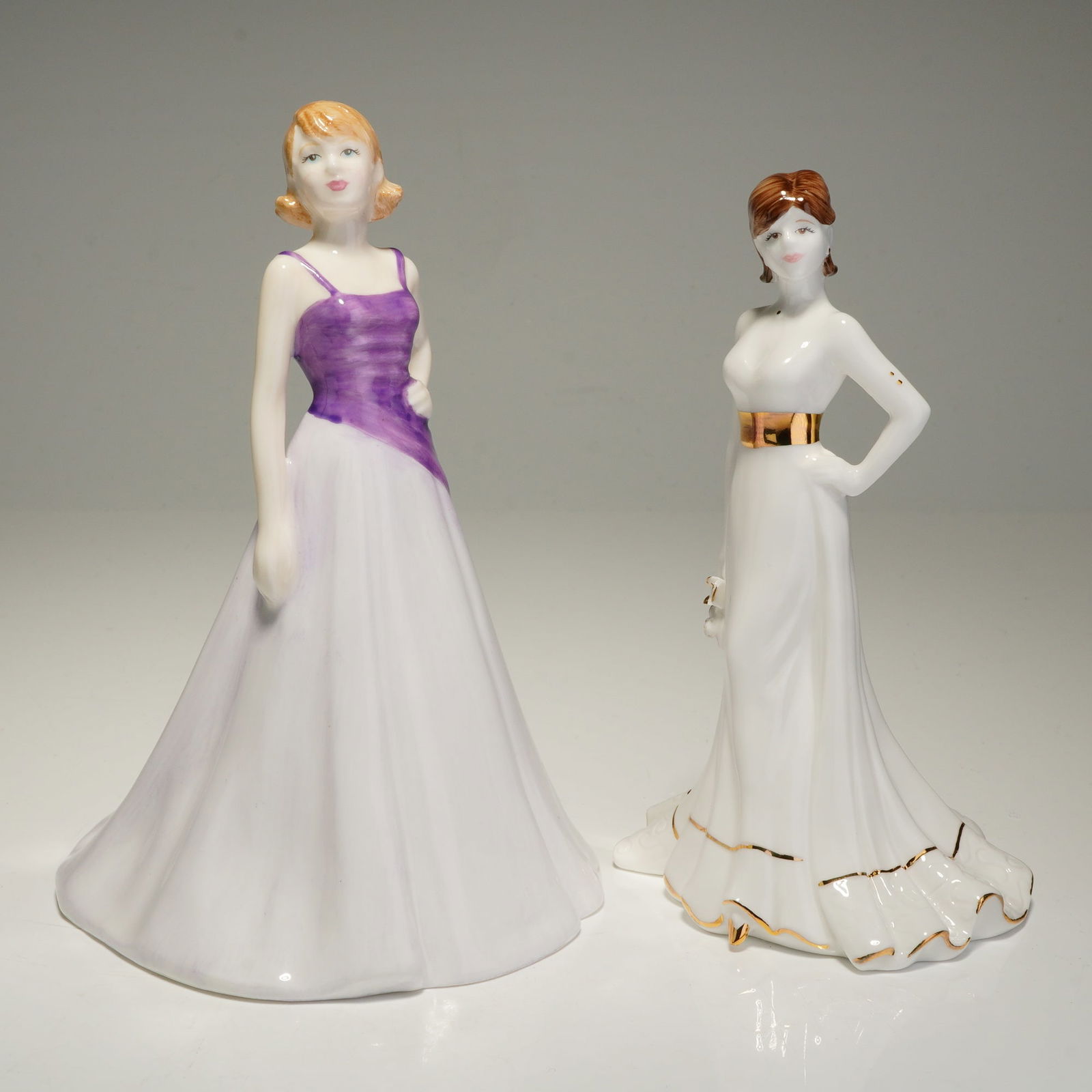 2pc Royal Doulton and Coalport Porcelain Figurines, Free Spirit and Tiffany (1 of 5)