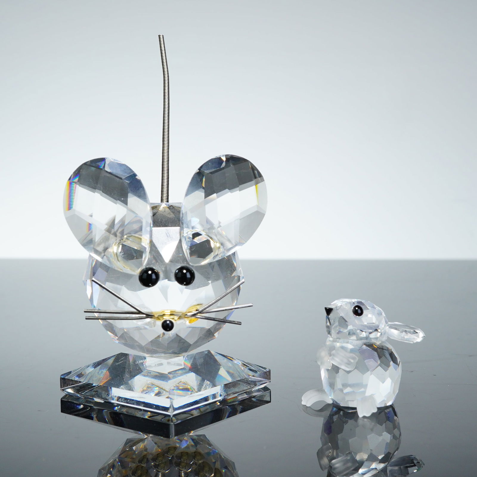 Two Swarovski Crystal Figurines, Mouse and Mini Rabbit (1 of 6)