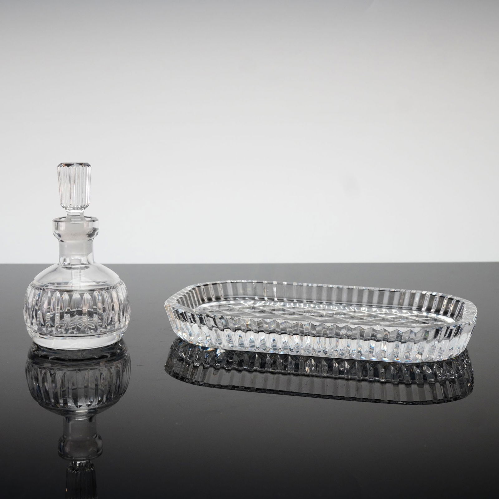 2pc Waterford Crystal Alana Perfume Bottle and Oval Tray (1 of 4)