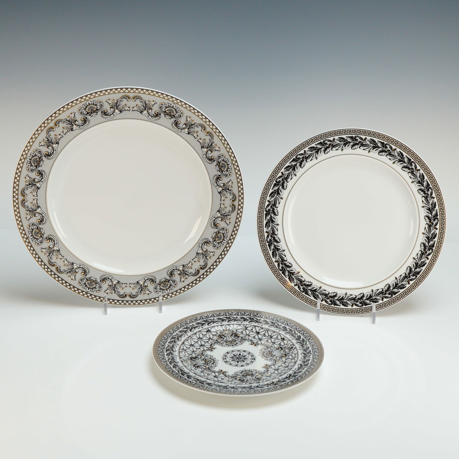 Set of Three Versace Rosenthal Porcelain Plates, Marqueterie (1 of 4)