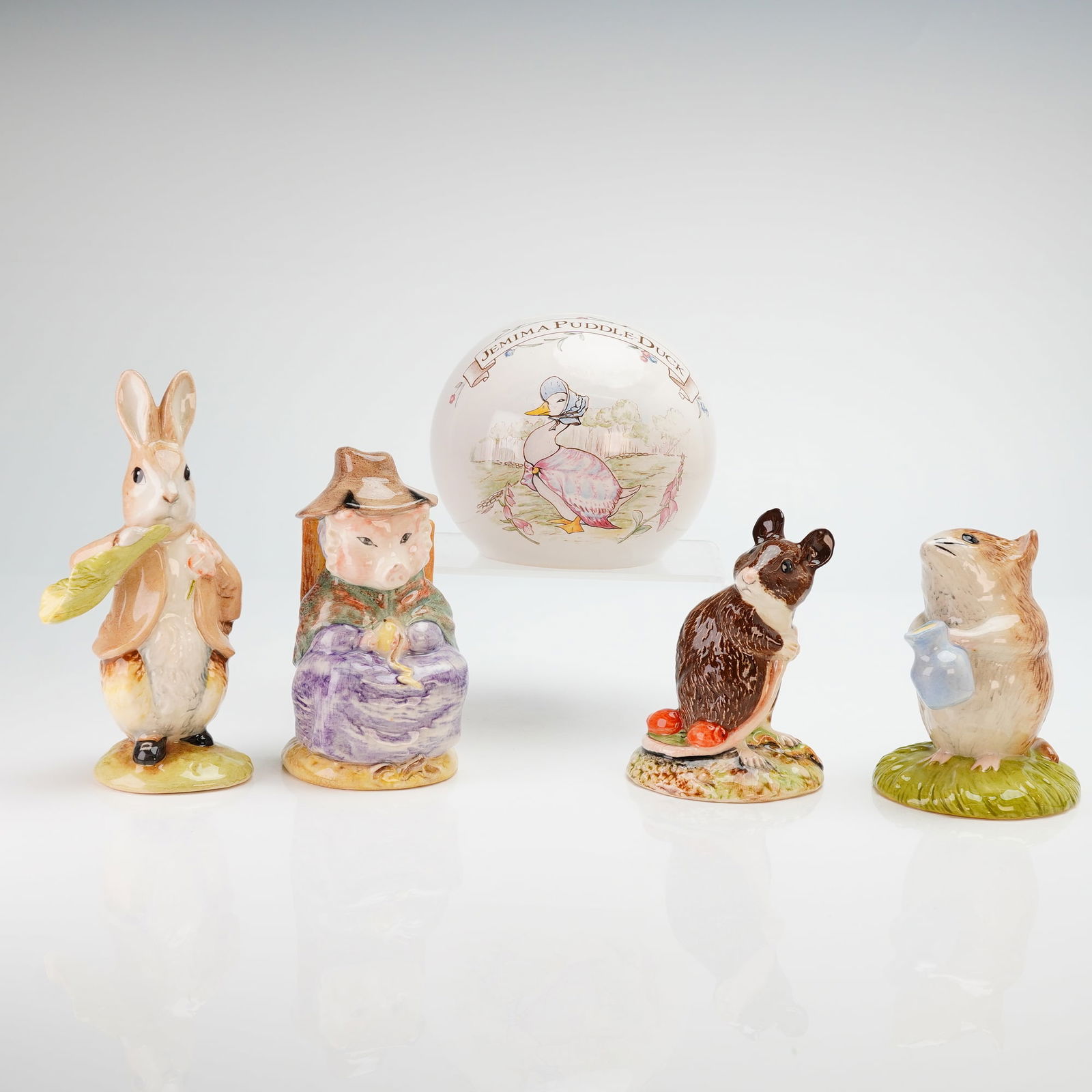 5pc Beswick & Royal Albert Beatrix Potter Figurines & One Coin Bank (1 of 4)
