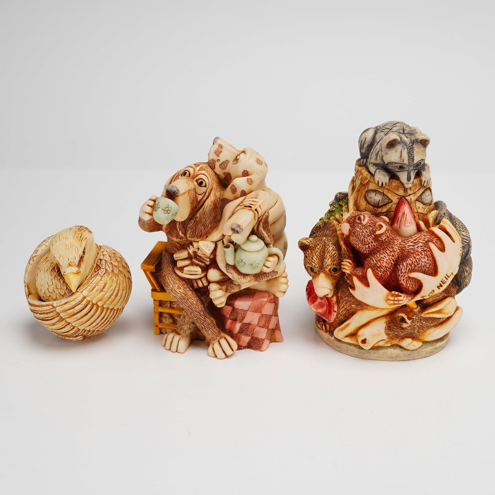 3pc Harmony Kingdom Box Figurines Including True North and E.C. Tea Party (1 of 5)