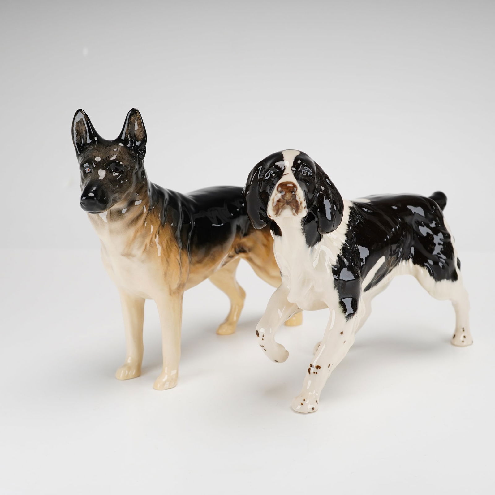 Two Beswick Ceramic Dog Figurines, German Shepherd and Cocker Spaniel (1 of 4)
