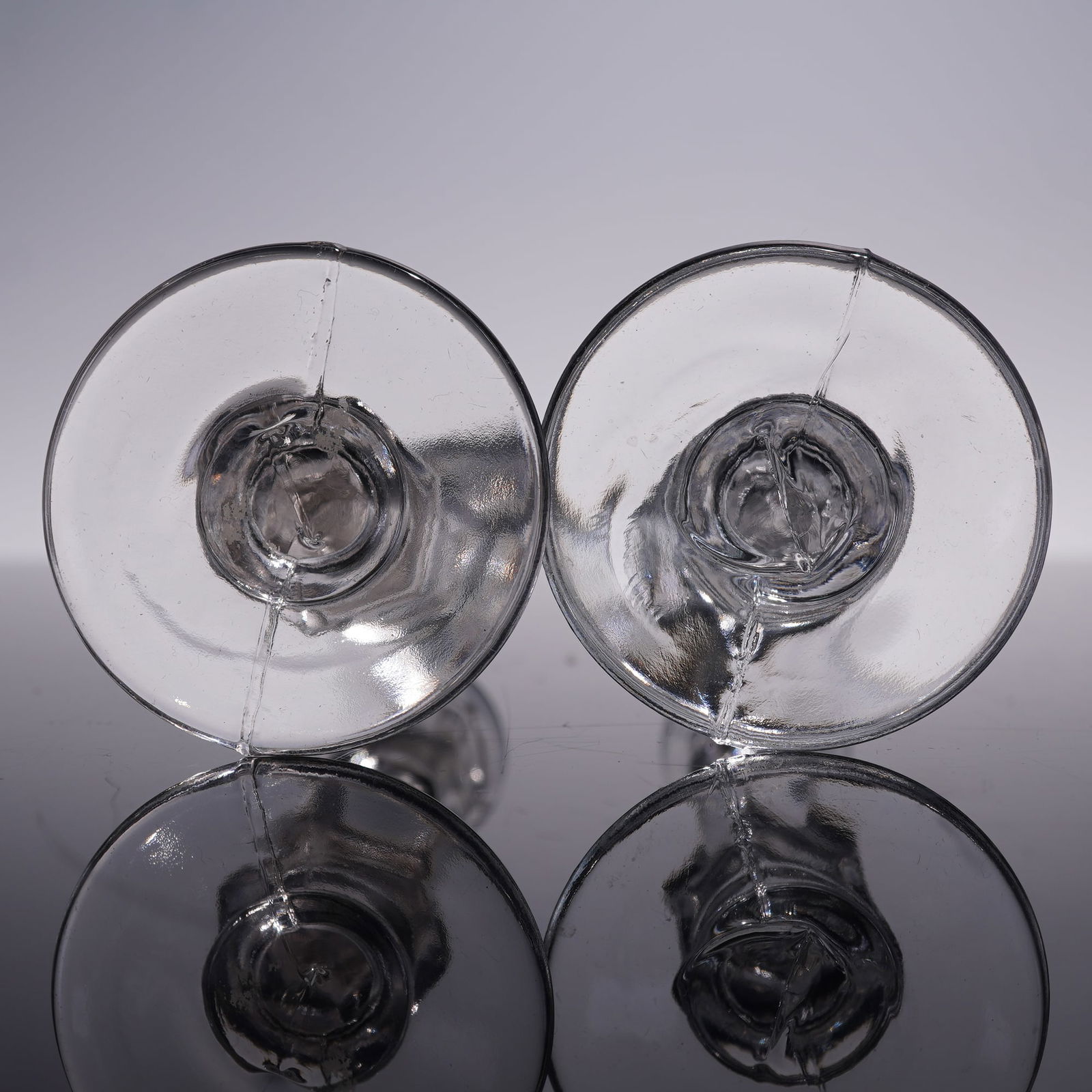 6pc Clear Glass Candlesticks - 5