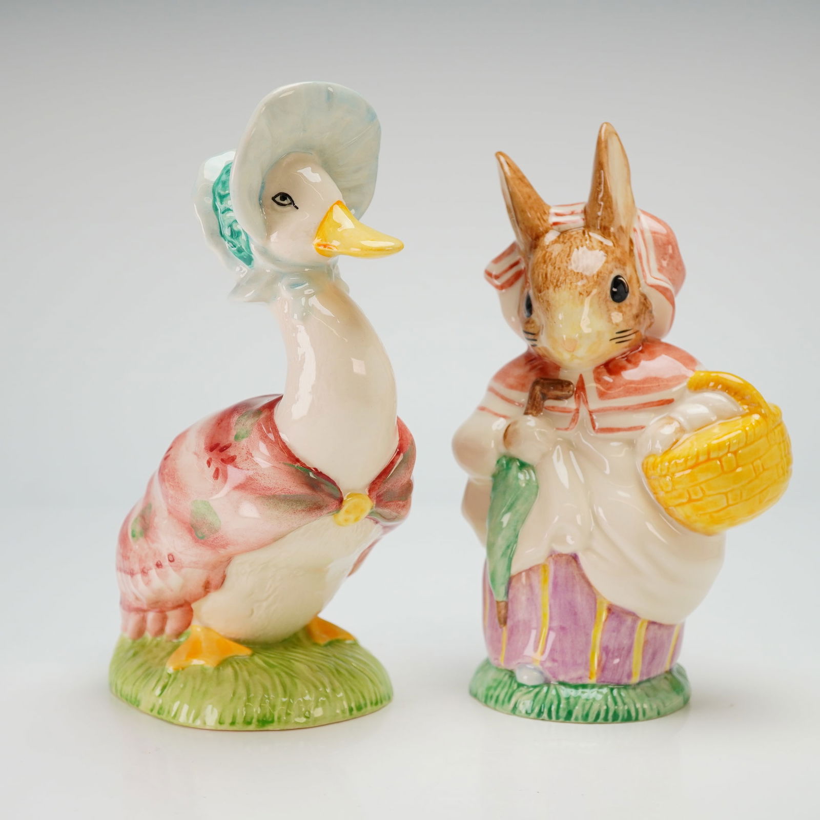 2pc Royal Albert Beatrix Potter Figurines Mrs. Rabbit and Jemima Puddleduck (1 of 3)