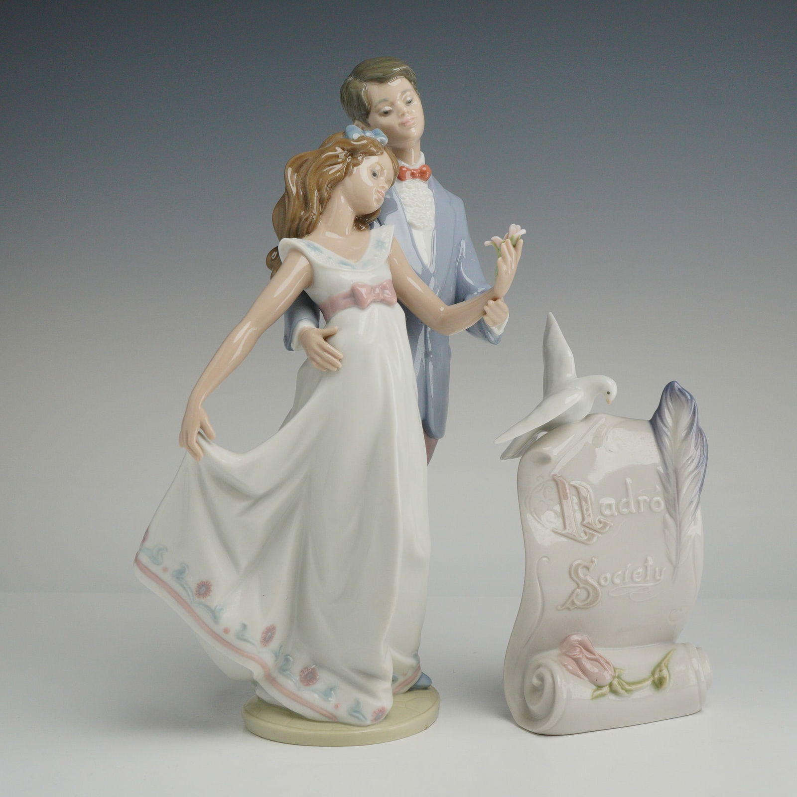 Lladro Figurine and Plaque, Now & Forever 7642, Art Brings Us Together 7677 (1 of 4)