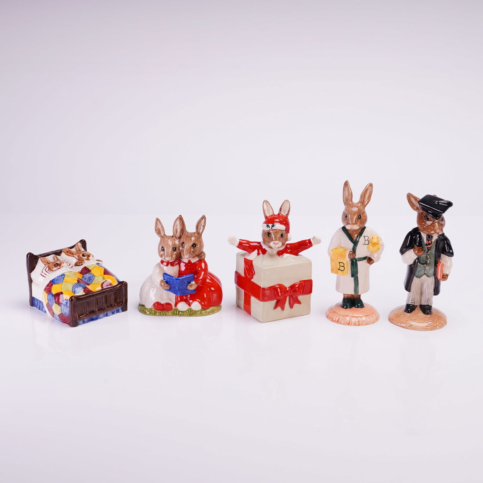 Collection of Five Royal Doulton Bunnykins Glazed Figurines (1 of 3)