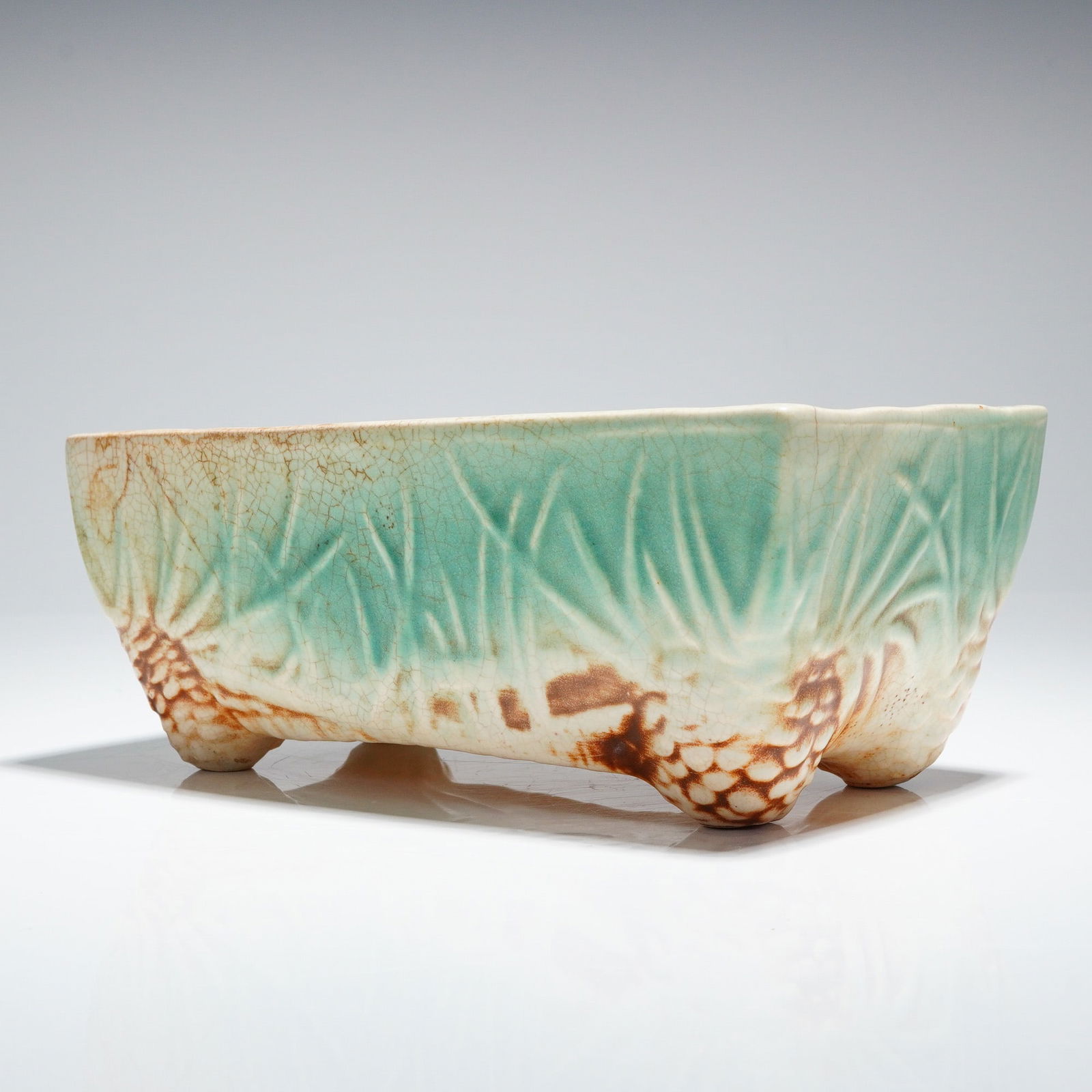 Vintage McCoy Rustic Pinecone Rectangular Window Box Planter - 2