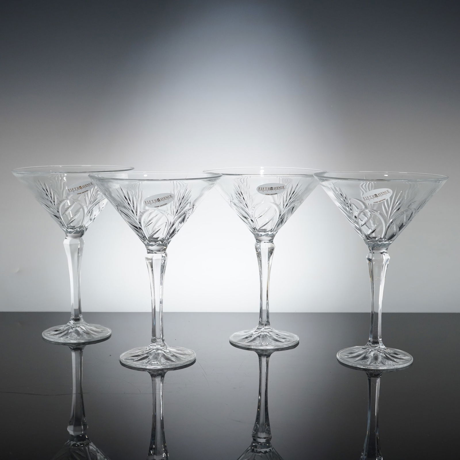 4pc Fifth Avenue Crystal Portico Pattern Martini Glasses (1 of 5)