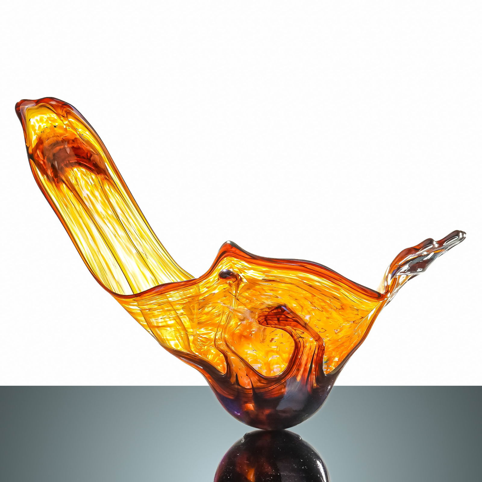 Attributed to Dale Chihuly, Hand-Blown Organic Glass Sculpture, Signed (1 of 6)