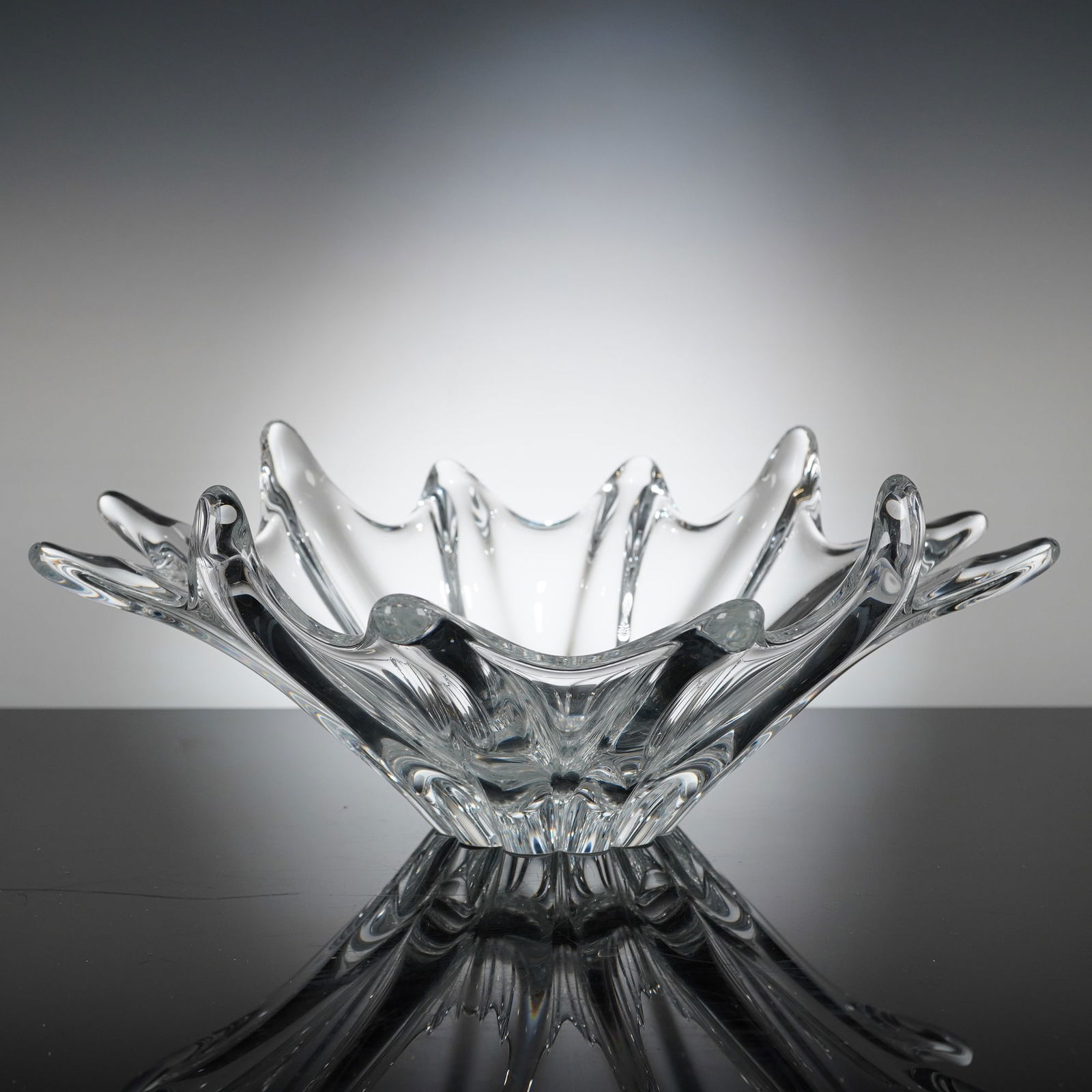 Daum Clear Crystal Splash Bowl (1 of 5)