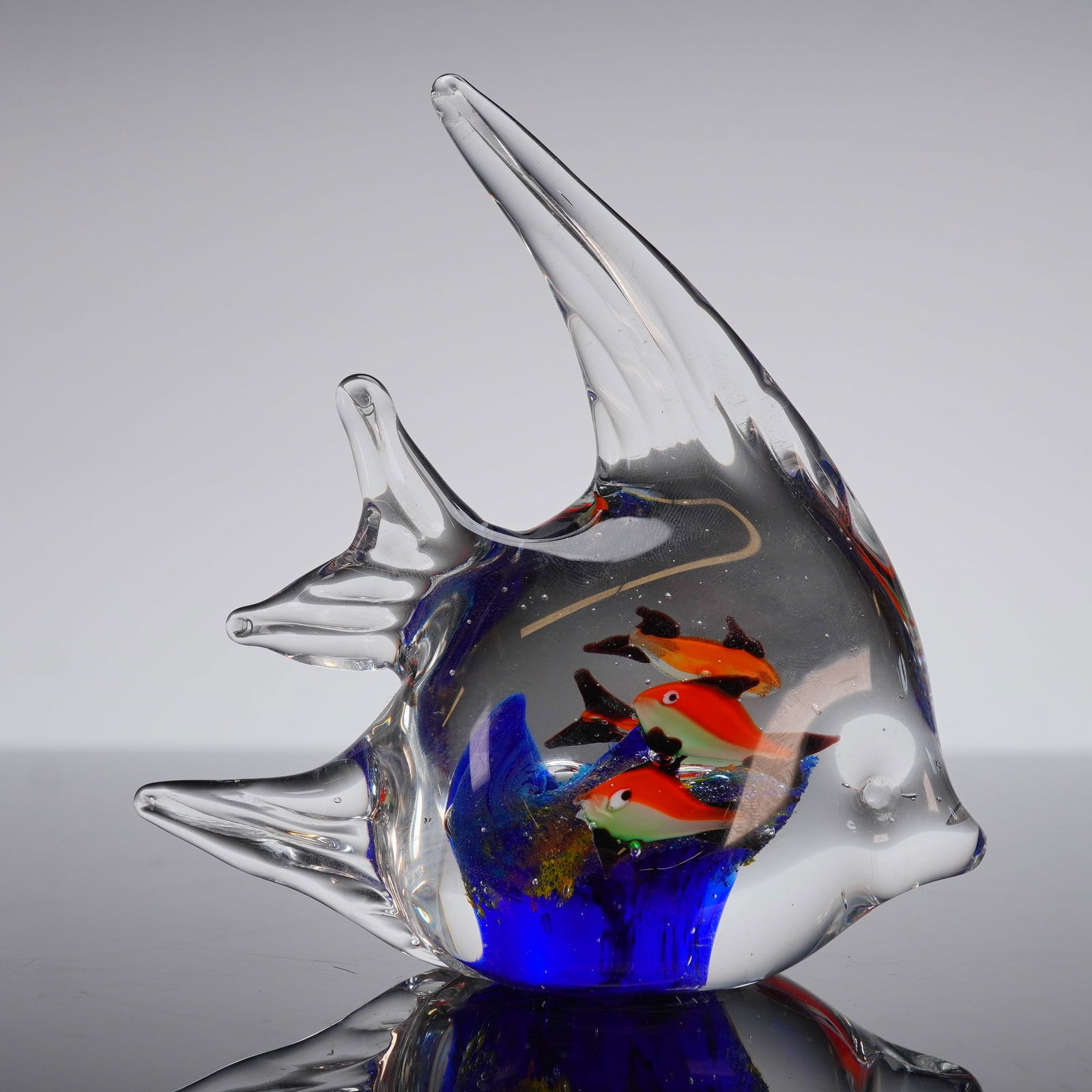 Art Glass Angel Fish Aquarium Paperweight (1 of 3)