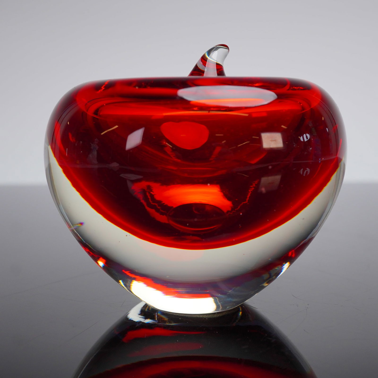 Art Glass Red Apple Paperweight (1 of 4)