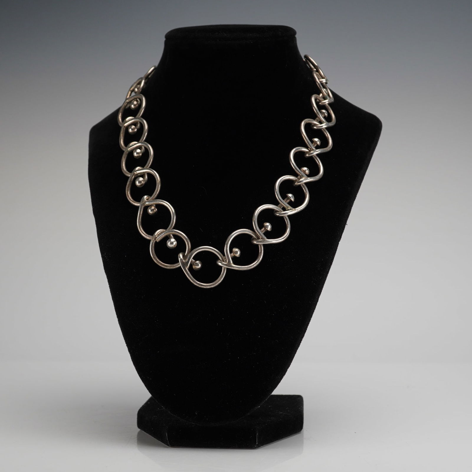 Sterling Silver Mexican Link Necklace (1 of 4)