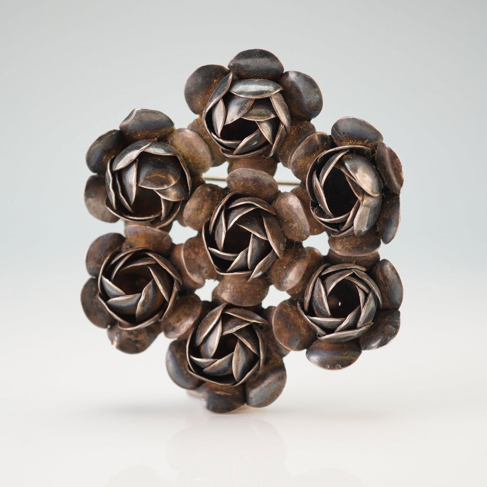 Coro Sterling Silver Rose Floral Brooch (1 of 4)