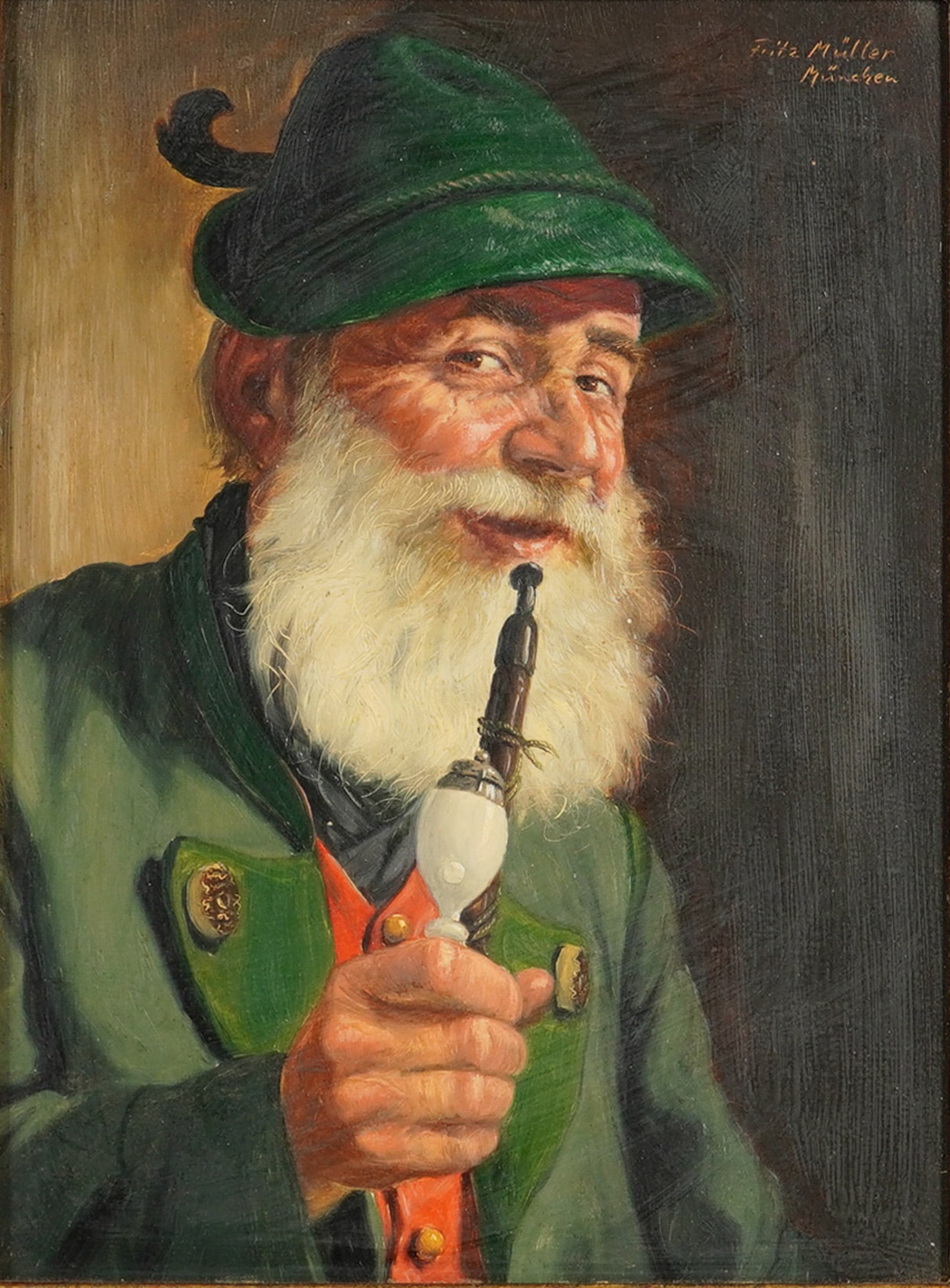 Fritz Muller (German, 1913-1972) Oil on Board, Portrait of a Man, Signed (1 of 7)