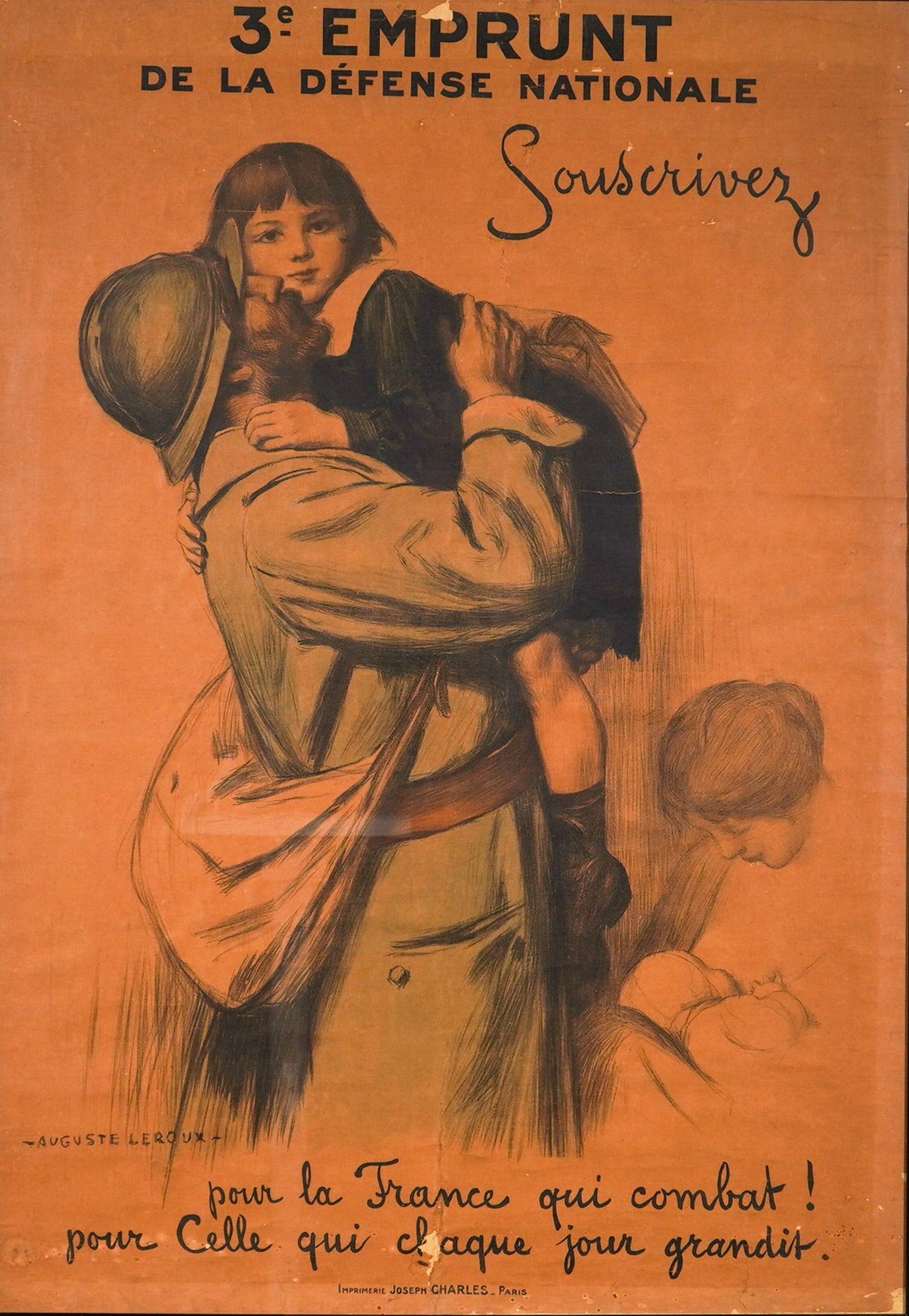 Auguste Leroux (French 1871-1954) WWI French War Bond Lithographic Poster (1 of 6)