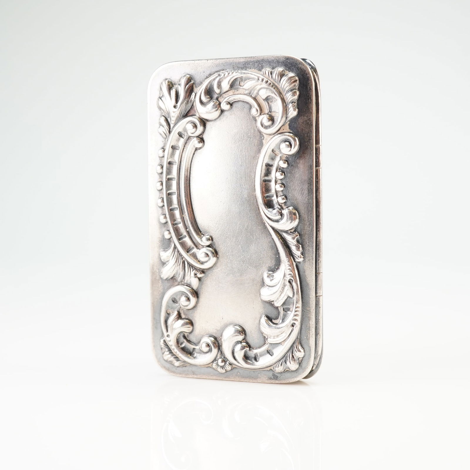 Sterling Silver Rococo Revival Repousse Case - 2