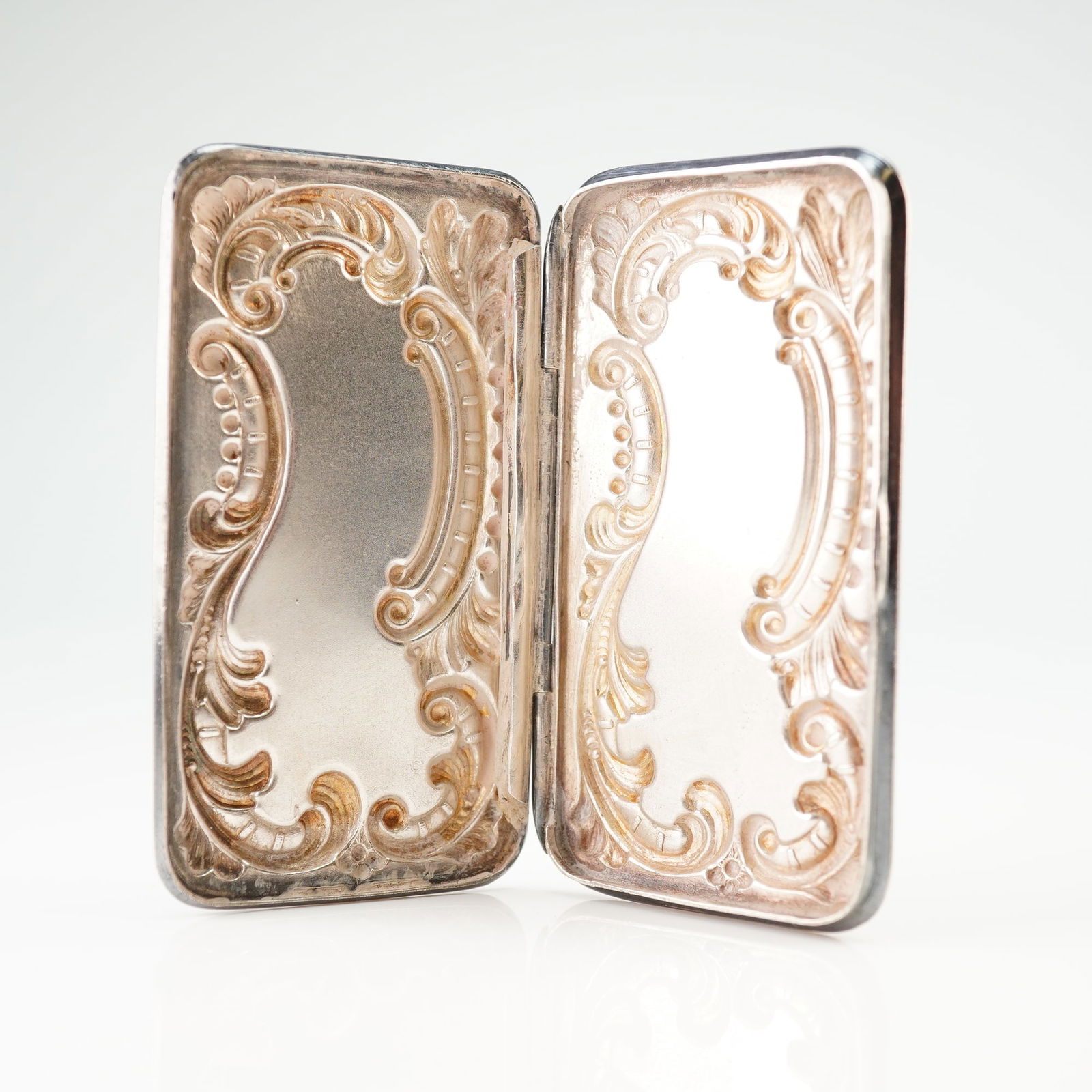 Sterling Silver Rococo Revival Repousse Case - 3