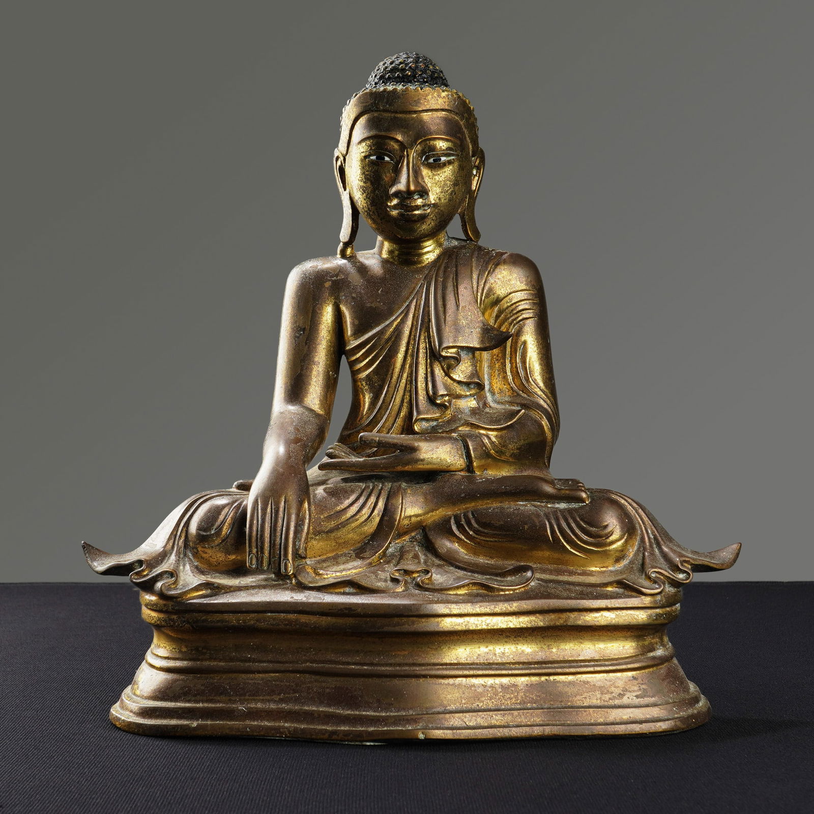 Burmese Gilded Brass Buddha Statue (1 of 6)