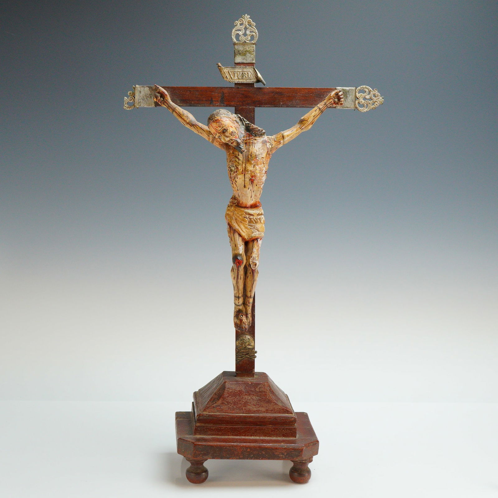 Carved Wooden Table Altar Crucifix (1 of 5)