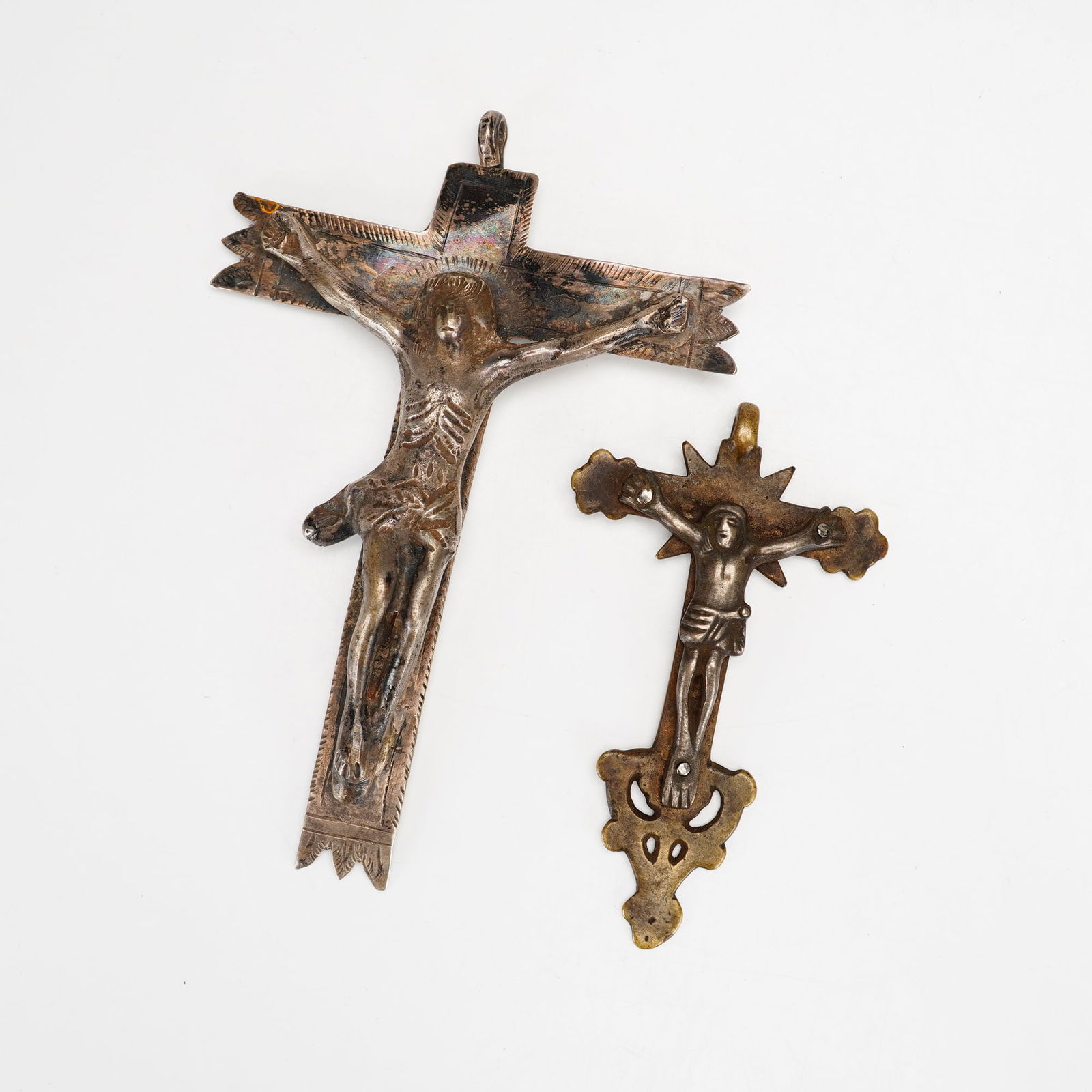 2pc Brass and Metal Crucifix Pendants (1 of 4)