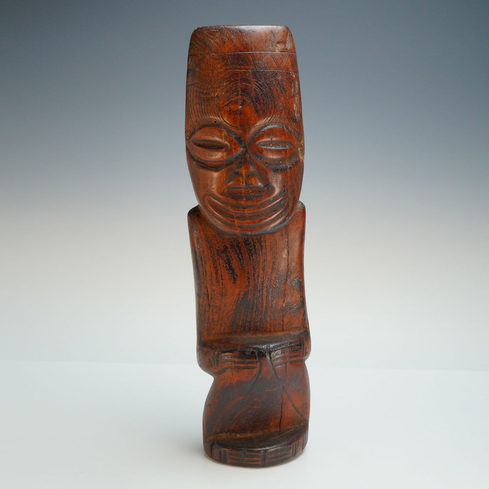 Antique Hand Carved Wooden Effigy Totem Sculpture (1 of 5)