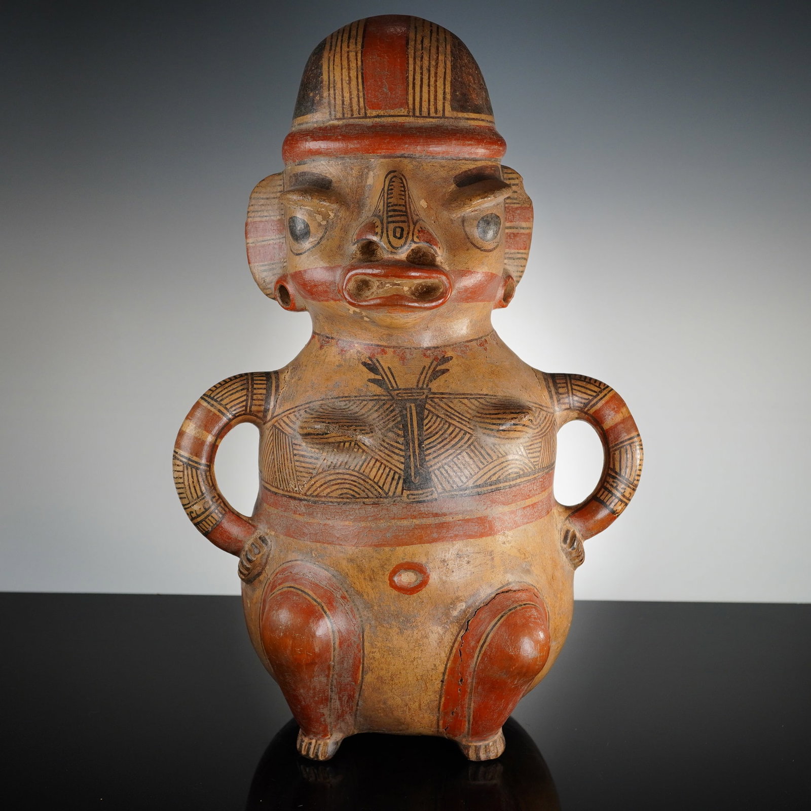 Pre-Columbian Polychrome Terracotta Pottery Female Figure (1 of 5)