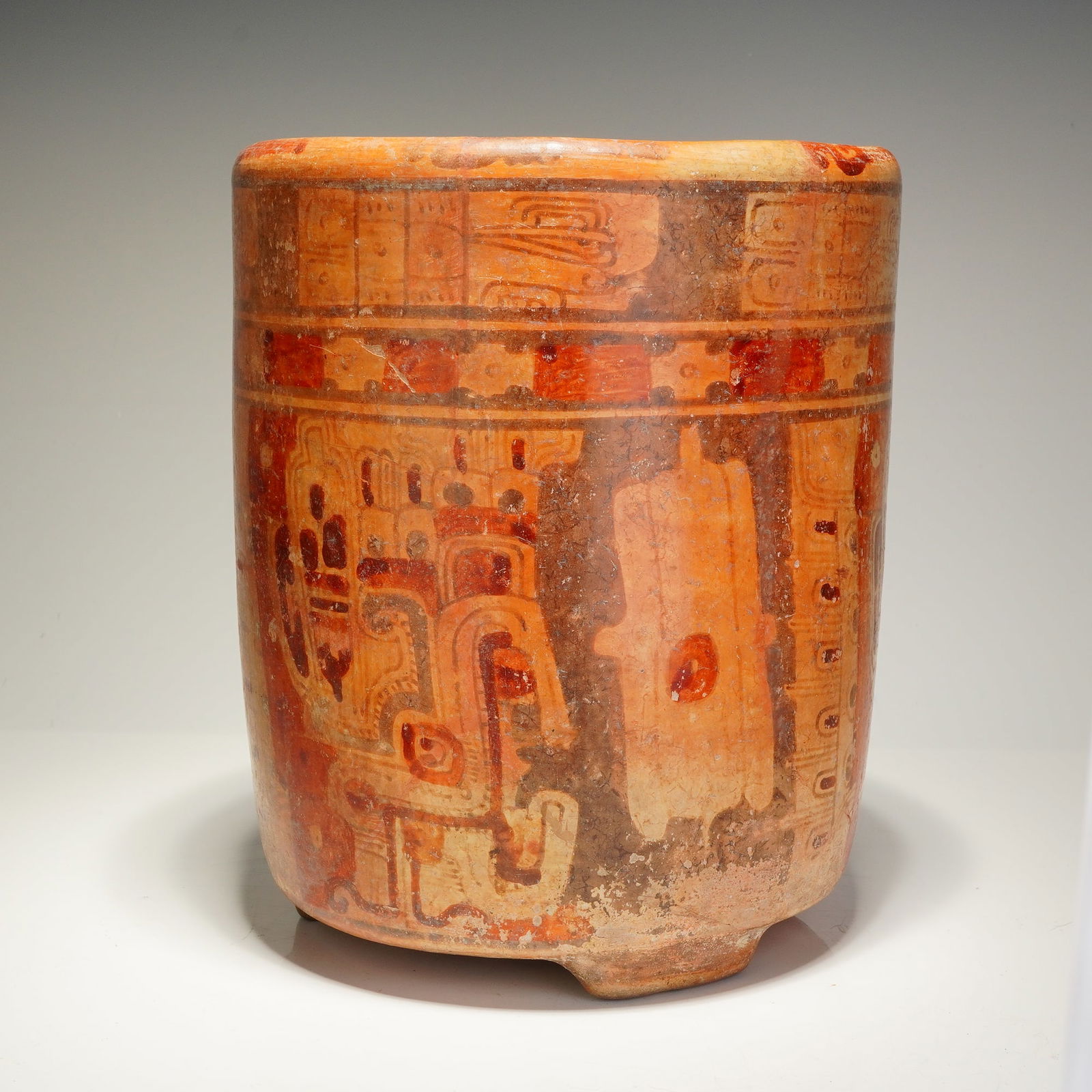 Pre-Columbian Mayan Polychrome Cylinder Vessel (1 of 5)
