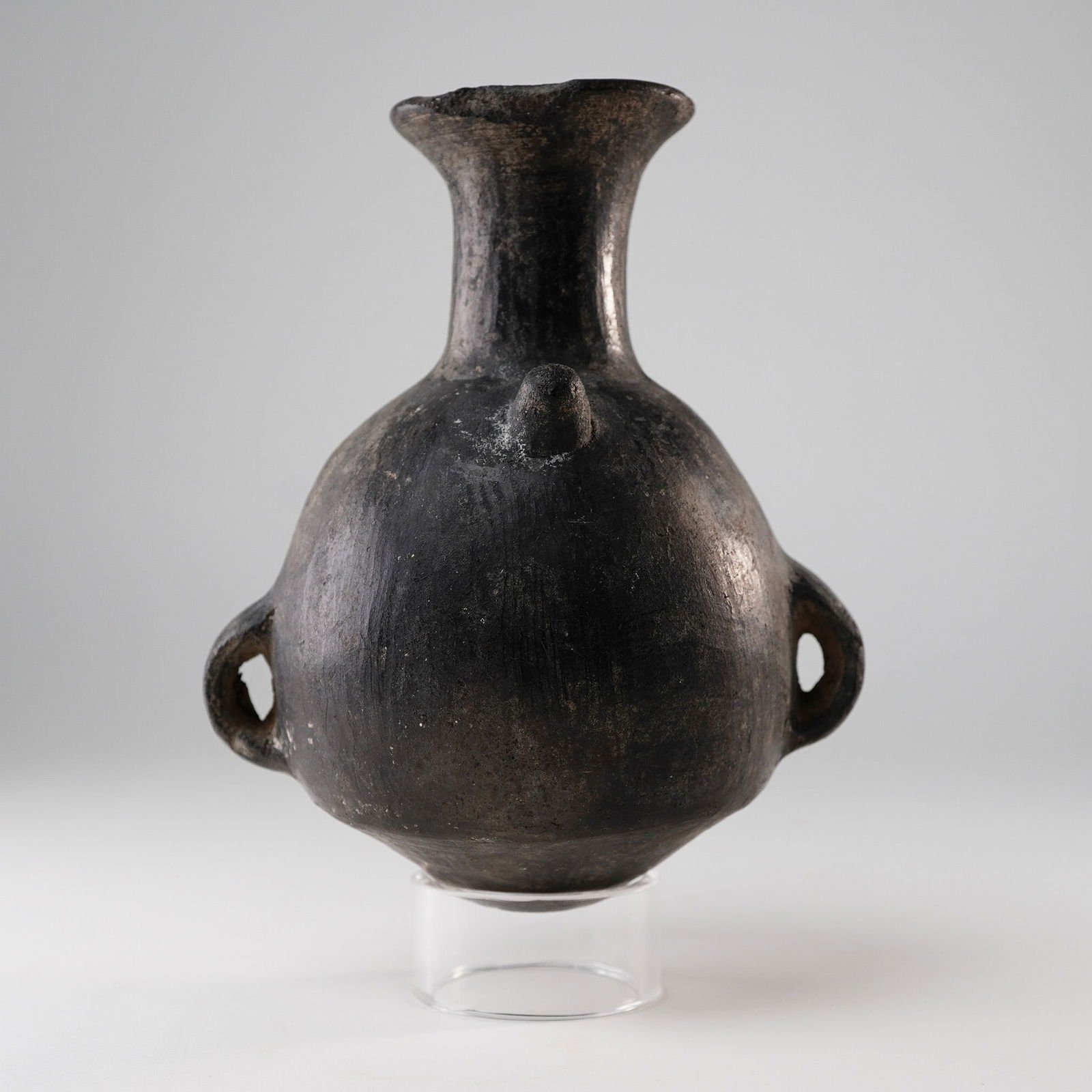 Pre-Columbian Ceramic Black-Glazed Aryballos Storage Jar (1 of 5)
