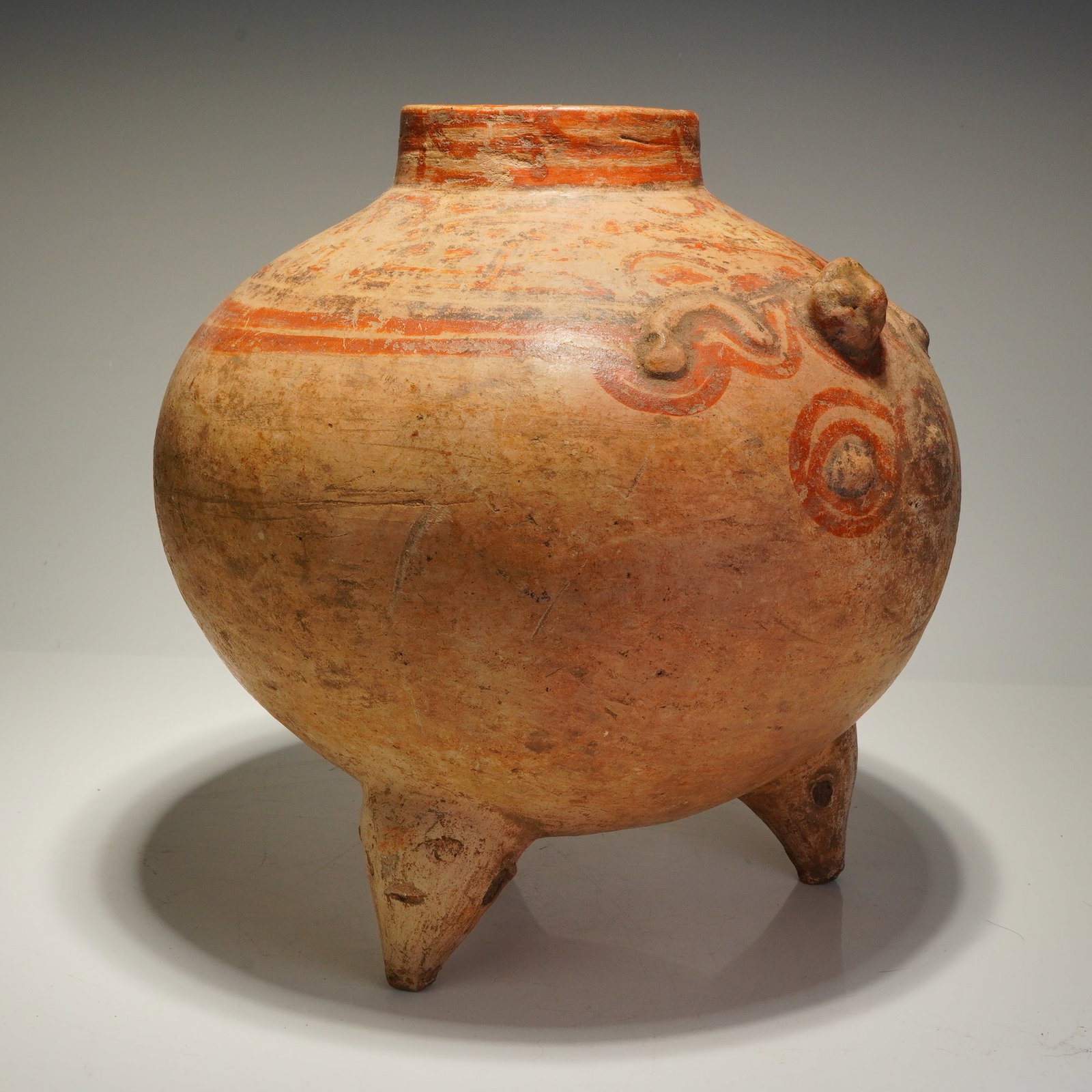 Pre-Columbian Greater Nicoya Tripod Jar with Effigy Face (1 of 5)
