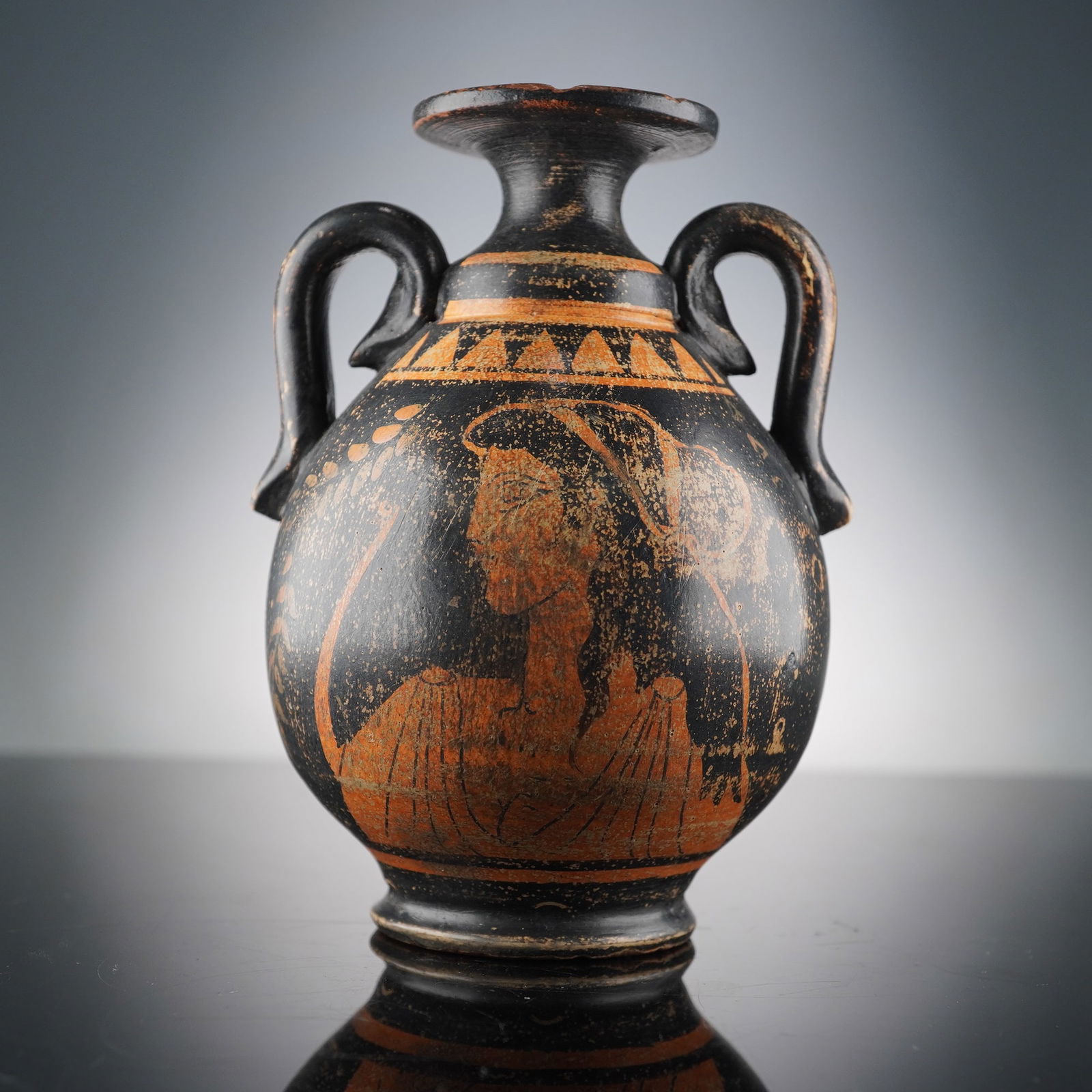 Grand Tour Period Greek Red Figure Pottery Vase (1 of 8)