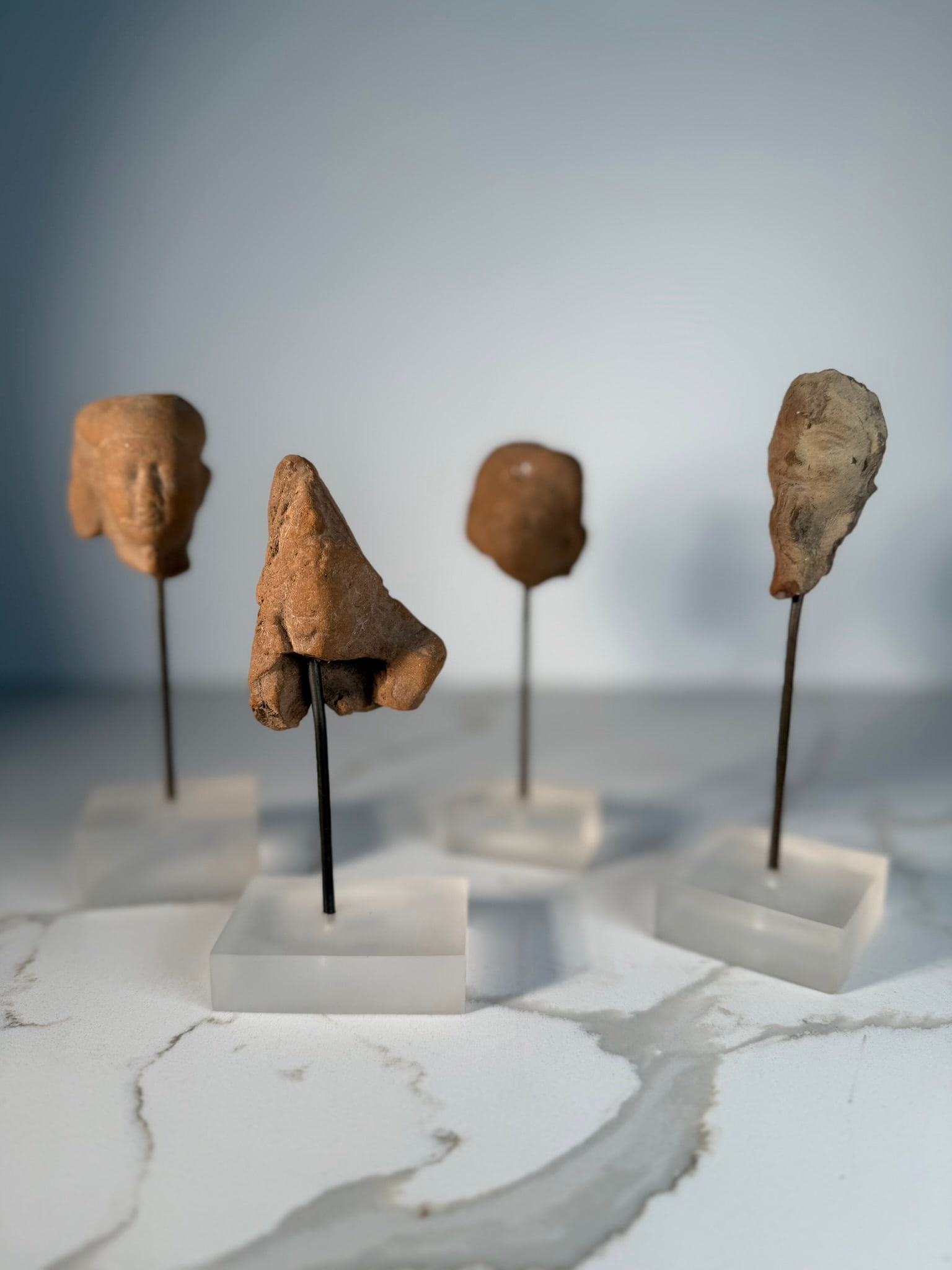 Group of Four Egyptian Terracotta Faces, ca. 325-330 BC (1 of 15)