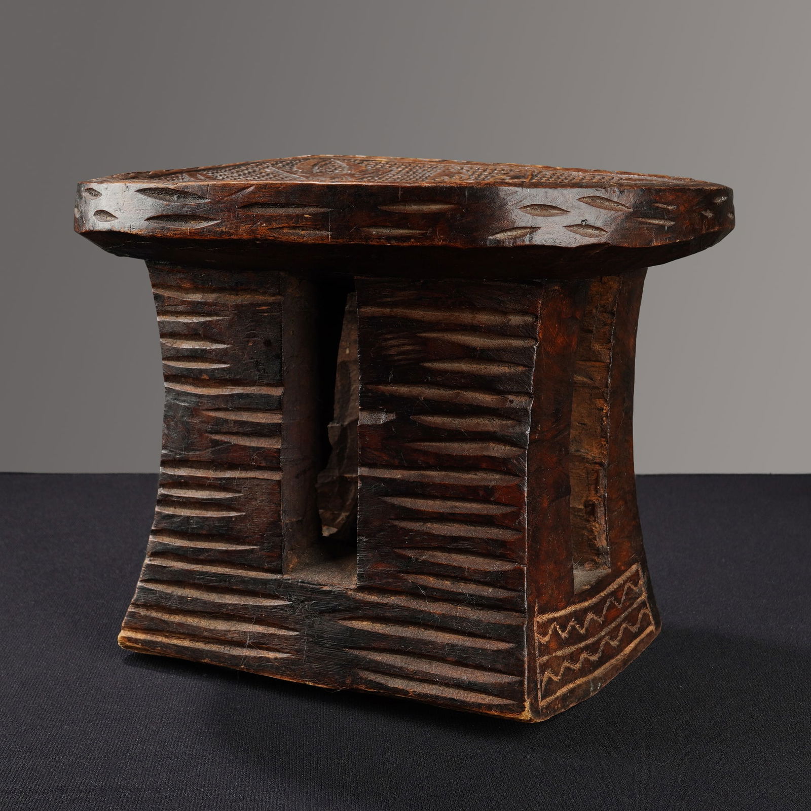 African Cameroon Hand Carved Wooden Stool (1 of 5)