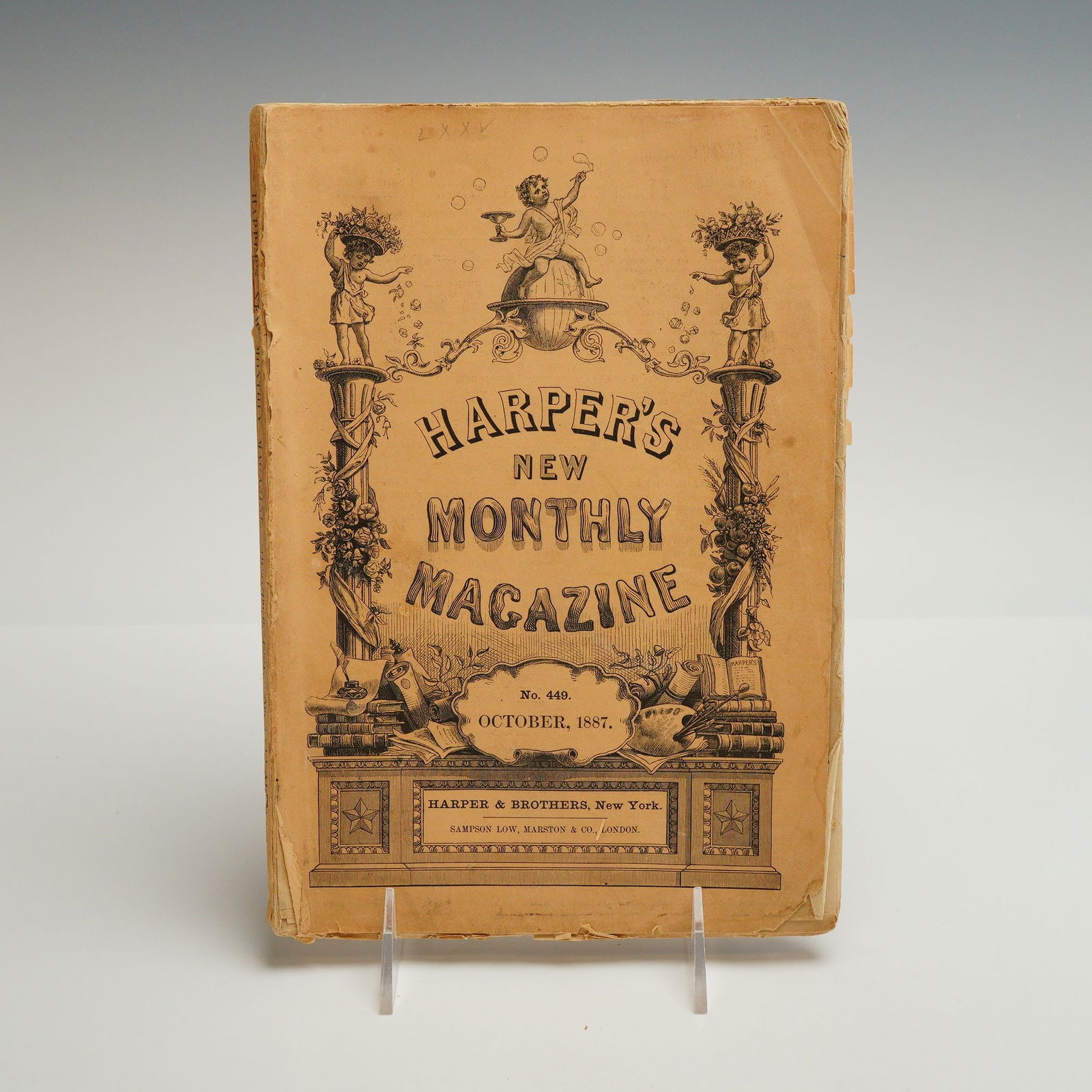 Harpers New Monthly Magazine October 1887 No 449: An original issue of Harpers New Monthly Magazine, Number 449, Volume LXXV, dated October 1887. Published by Harper and Brothers, New York, and Sampson Low, Marston and Co., London. The publication fe