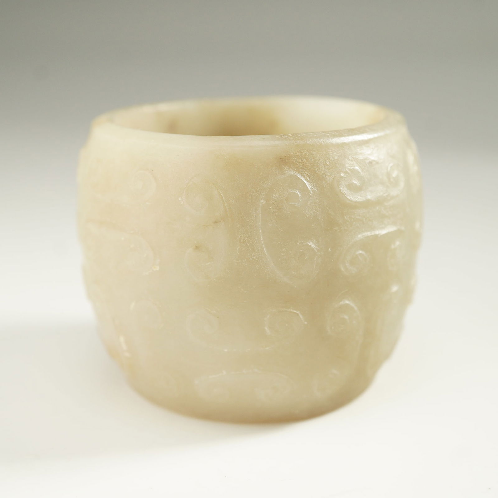 Chinese Ruyi Head Motif Nephrite Jade Coupe (1 of 4)