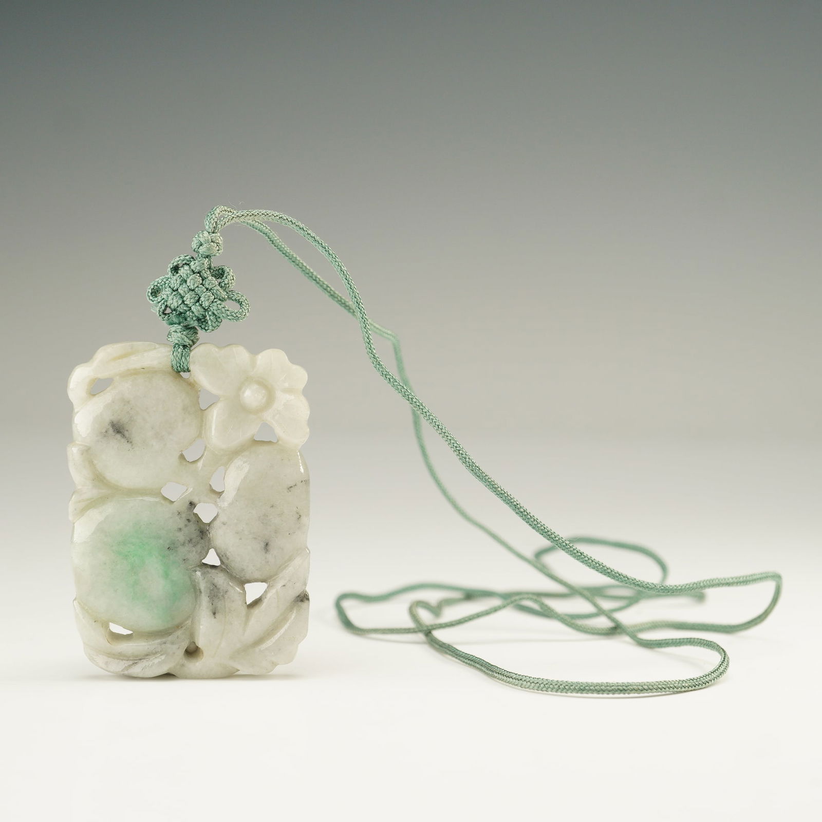 Chinese Jadeite Peaches and Blossom Pendant (1 of 4)