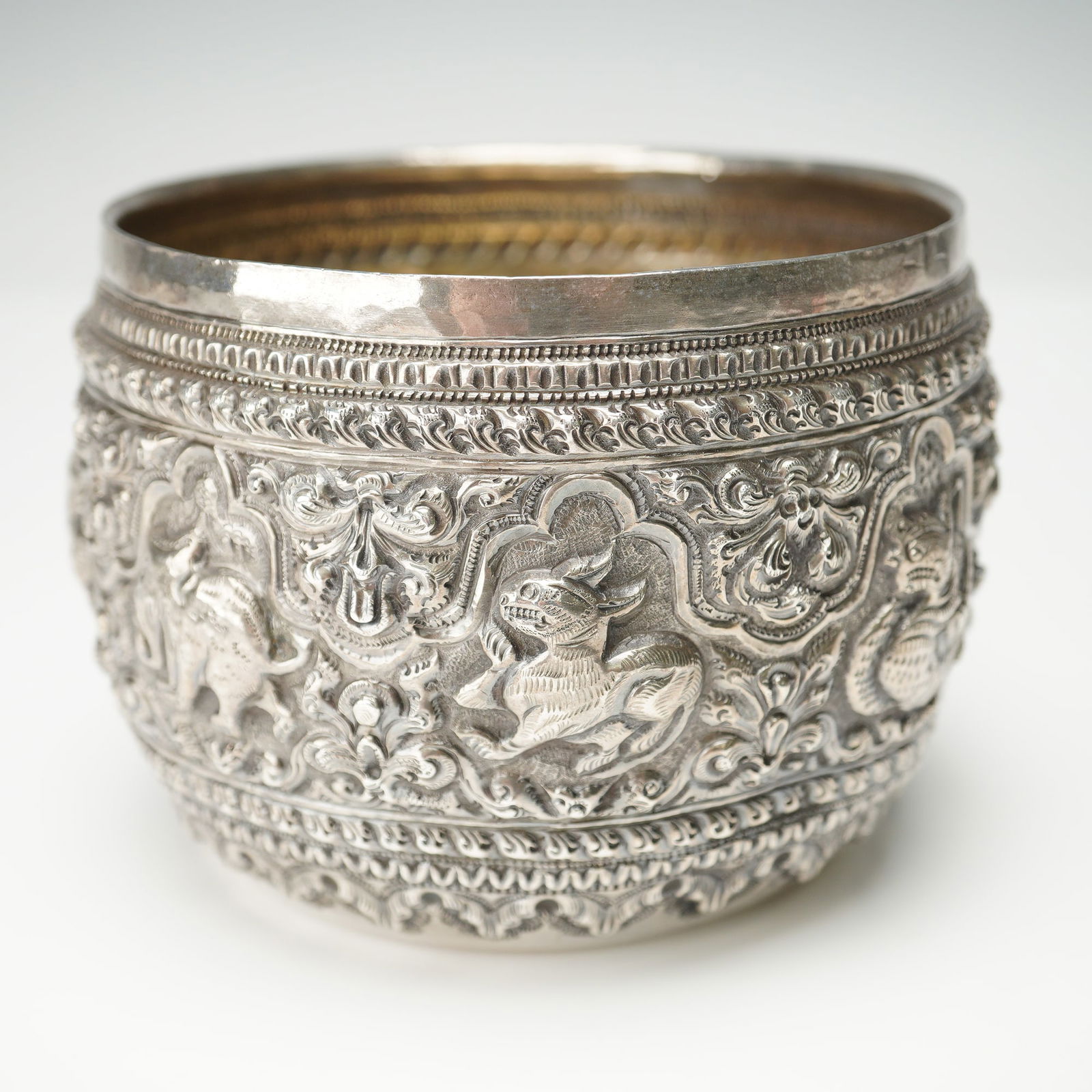 Burmese Silver Repousse Small Zodiac Bowl (1 of 5)