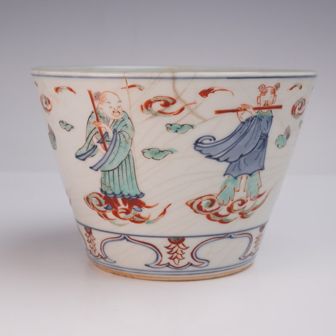 Chinese Ming to Transitional Period Eight Immortals Porcelain Bowl (1 of 7)