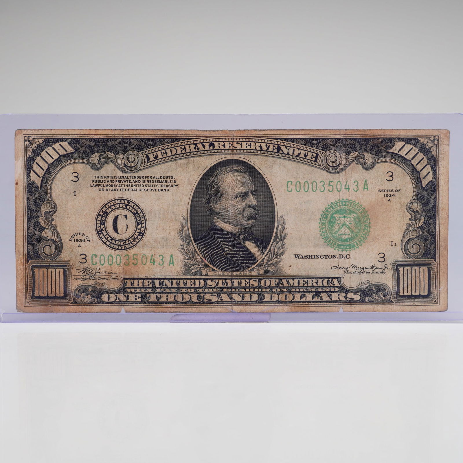 1934A $1000 Green Seal Federal Reserve Note Philadelphia, PA (1 of 3)