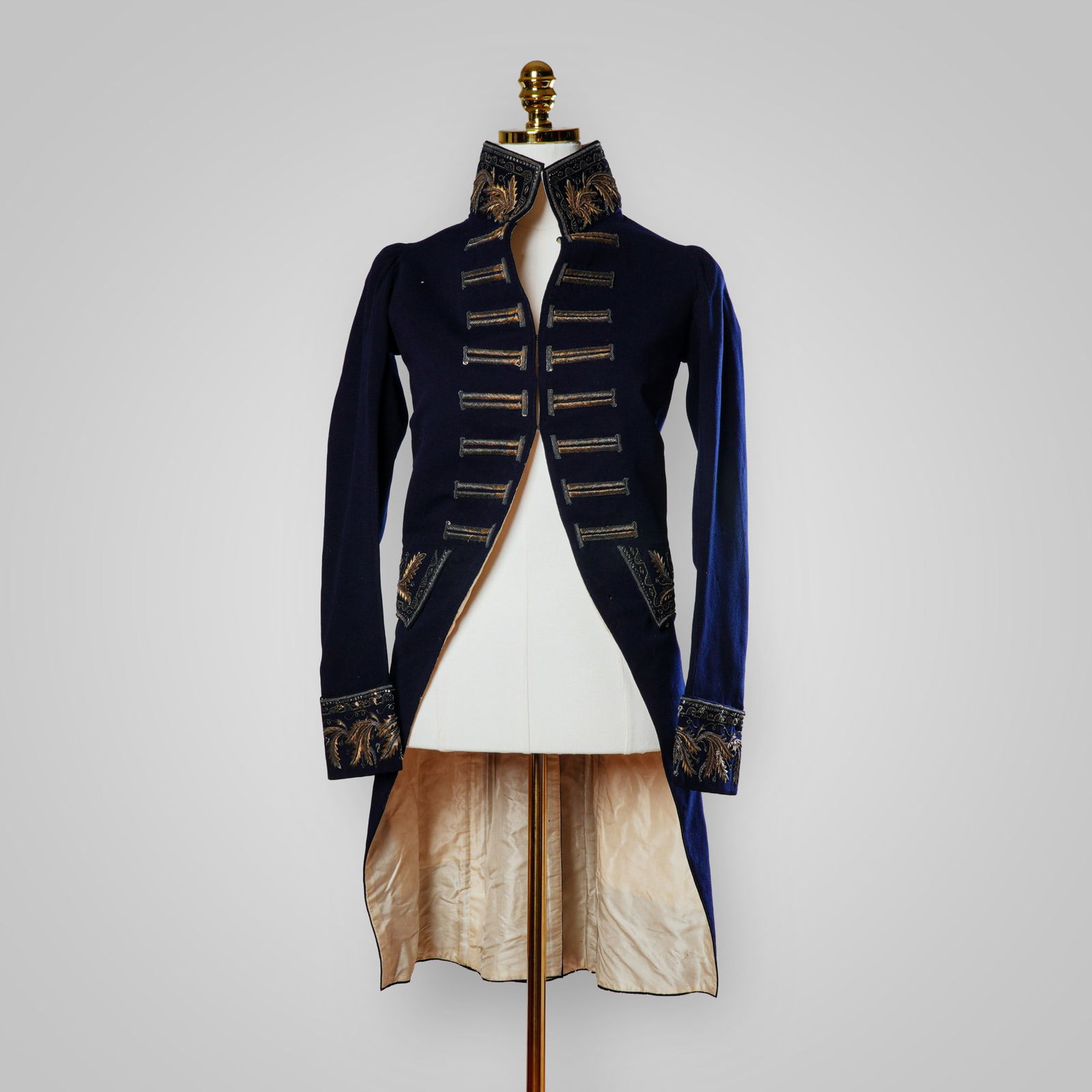 19th Century Rare Diplomatic Court Jacket: From the collection of the late Elizabeth Hughes, co-author of The Big Book of Buttons, this extraordinary diplomatic jacket represents one of the finest examples of formal ceremonial attire. Custom c