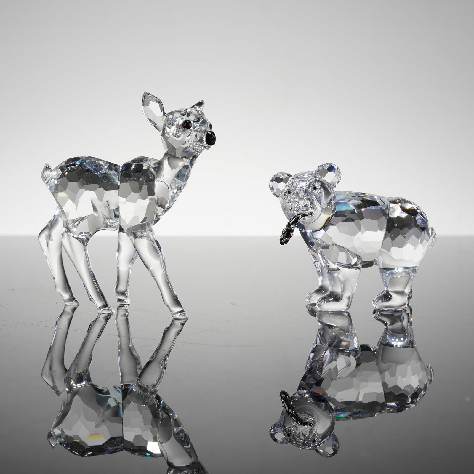 Swarovski, 2pc Crystal Figurines Grizzly Cub 261925 and Fawn 235045 (1 of 5)