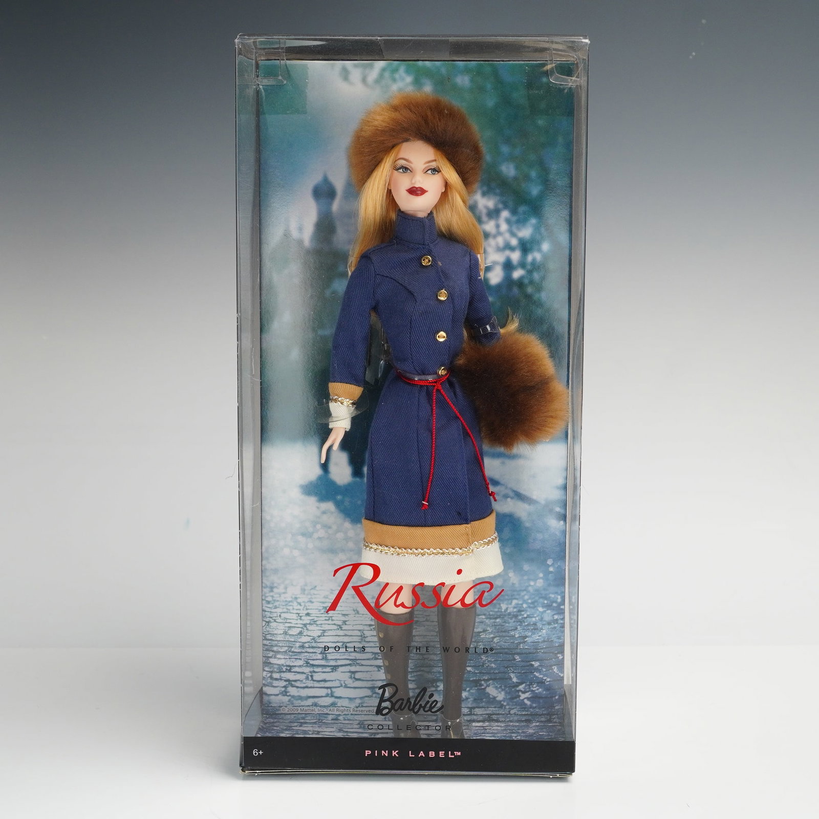 Mattel, Russia Barbie Dolls of the World Pink Label, 11.5 Inches: Manufactured by Mattel, Inc., this vinyl collector doll is part of the Dolls of the World Collection representing Russia under the Pink Label series, model number R4488. The doll features painted