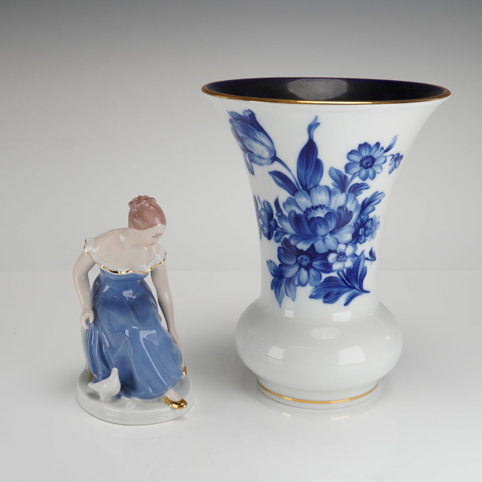 A Pair of Royal Dux Porcelain Figurine and Vase (1 of 4)