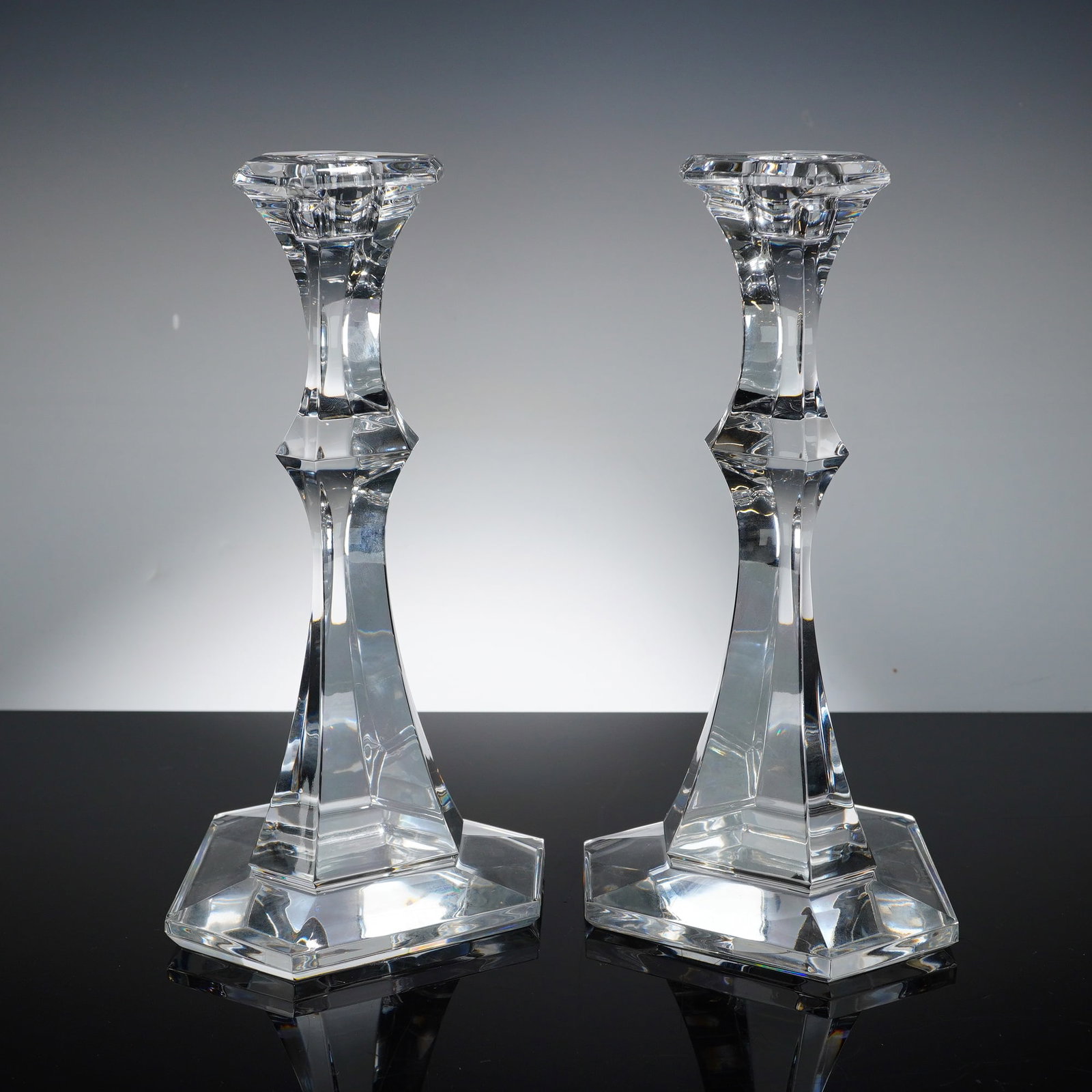 Val Saint Lambert VAS70 Multi-Sided Crystal Candlesticks (1 of 4)