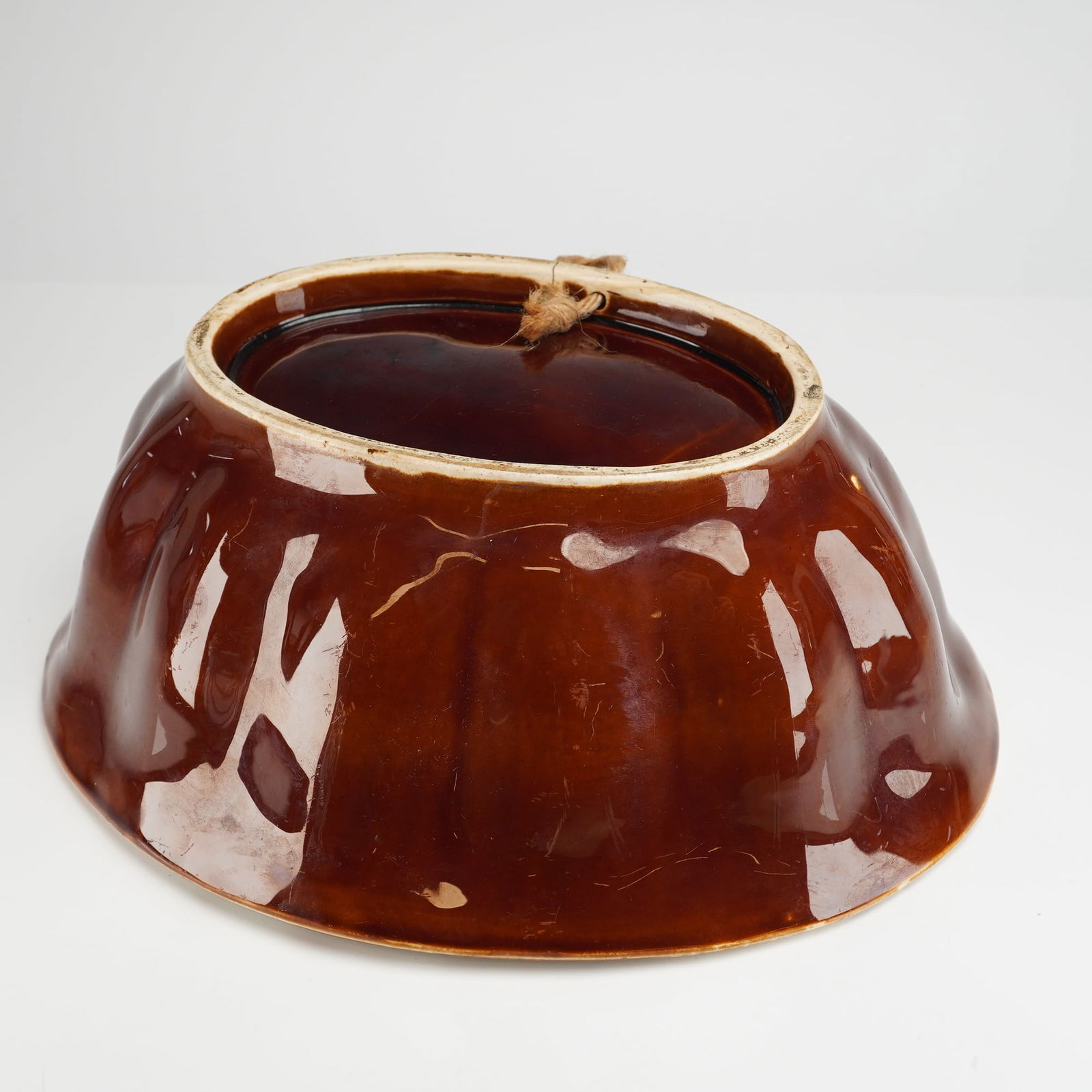 Ceramic Pudding Mold with Grape Relief - 4