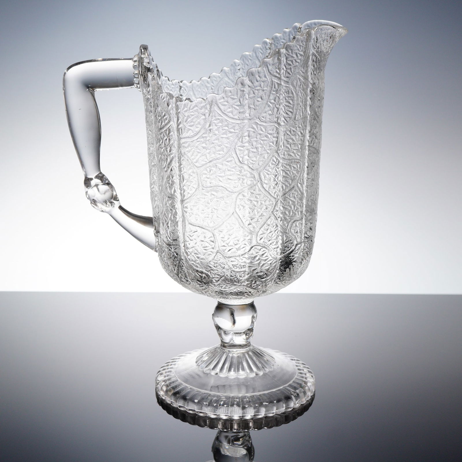 Hobbs Brockunier Tree of Life Pattern Pressed Glass Pitcher (1 of 3)