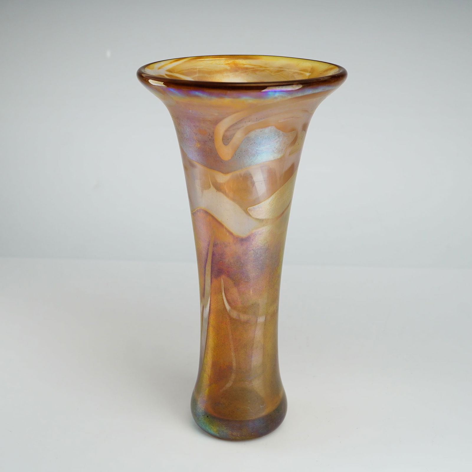 Michael Shearer Iridescent Hand-Blown Art Glass Vase (1 of 6)