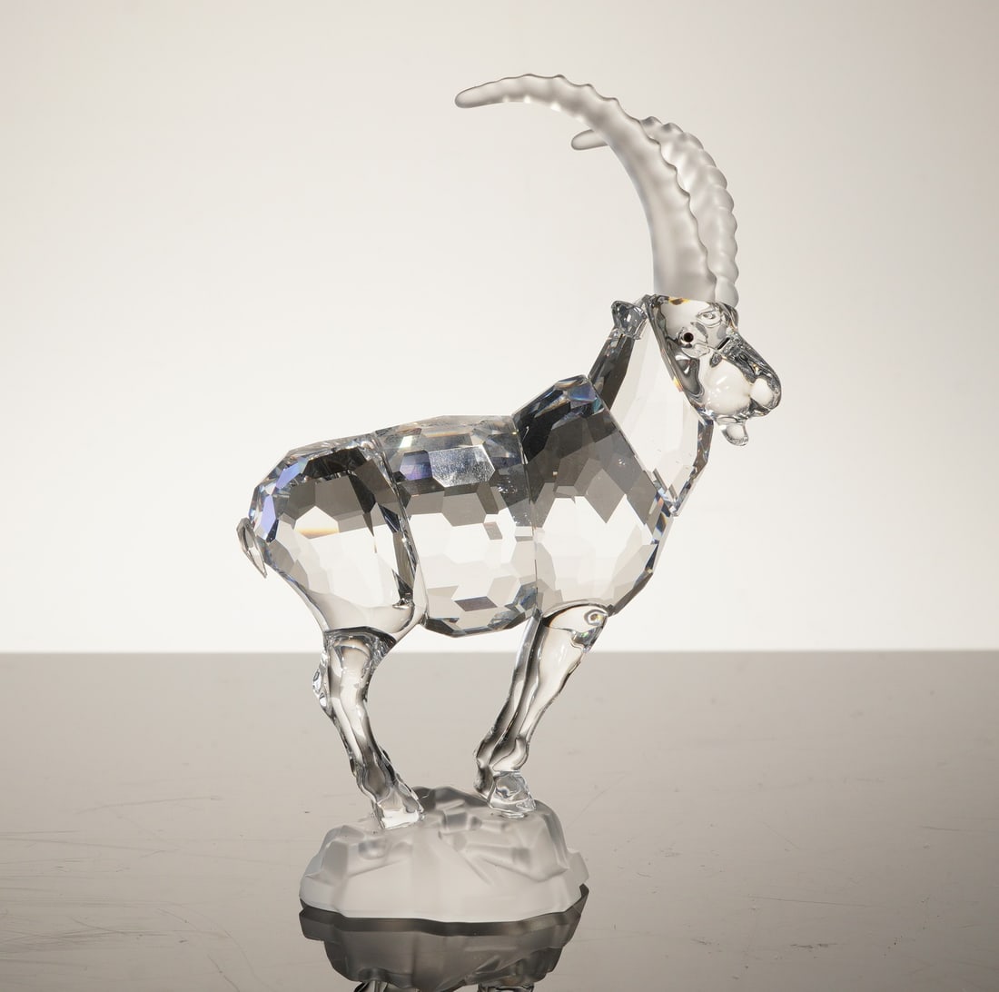Swarovski Silver Crystal Alpine Ibex Figurine (1 of 5)