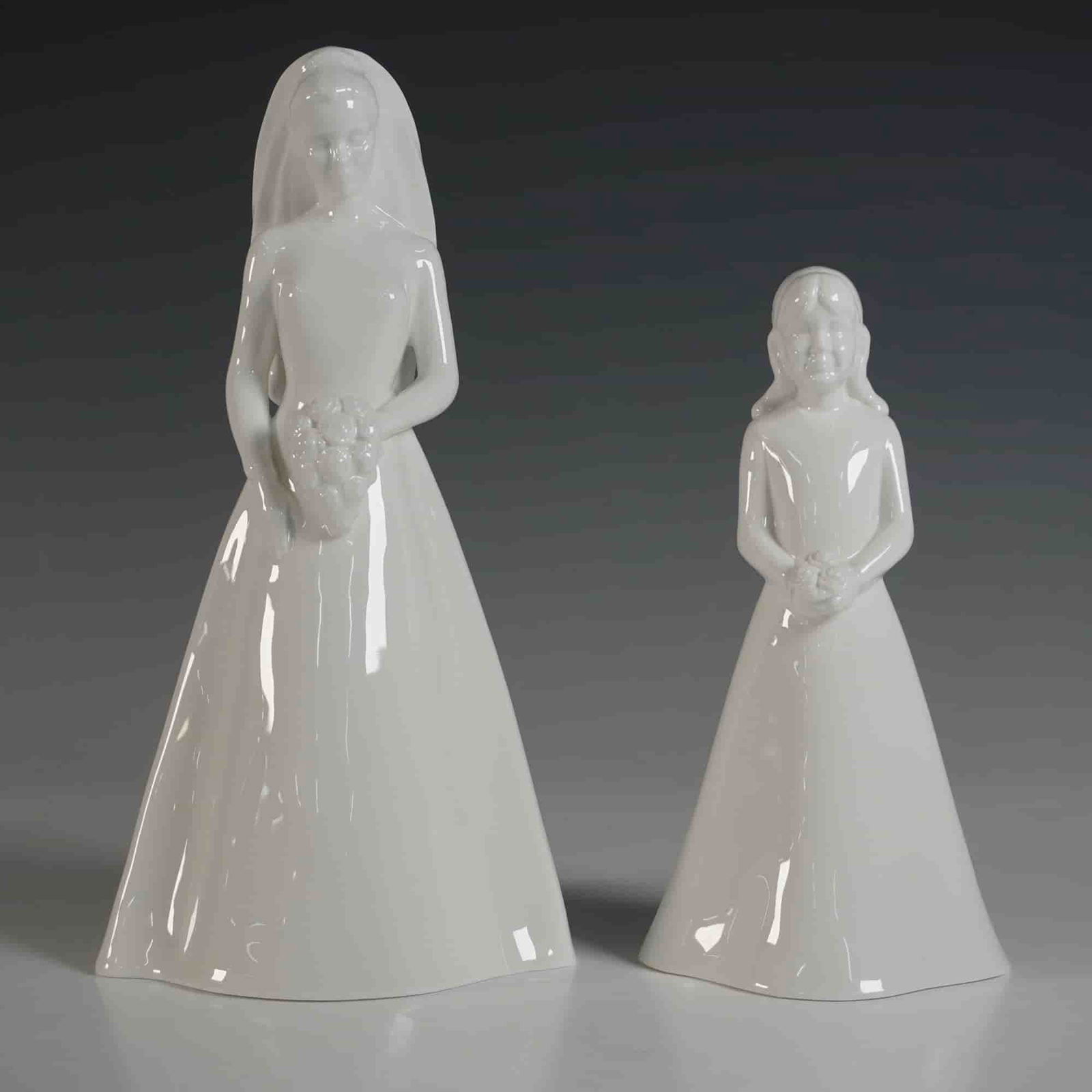 2pc Coalport Porcelain Figurines, The Bride & The Bridesmaid (1 of 3)